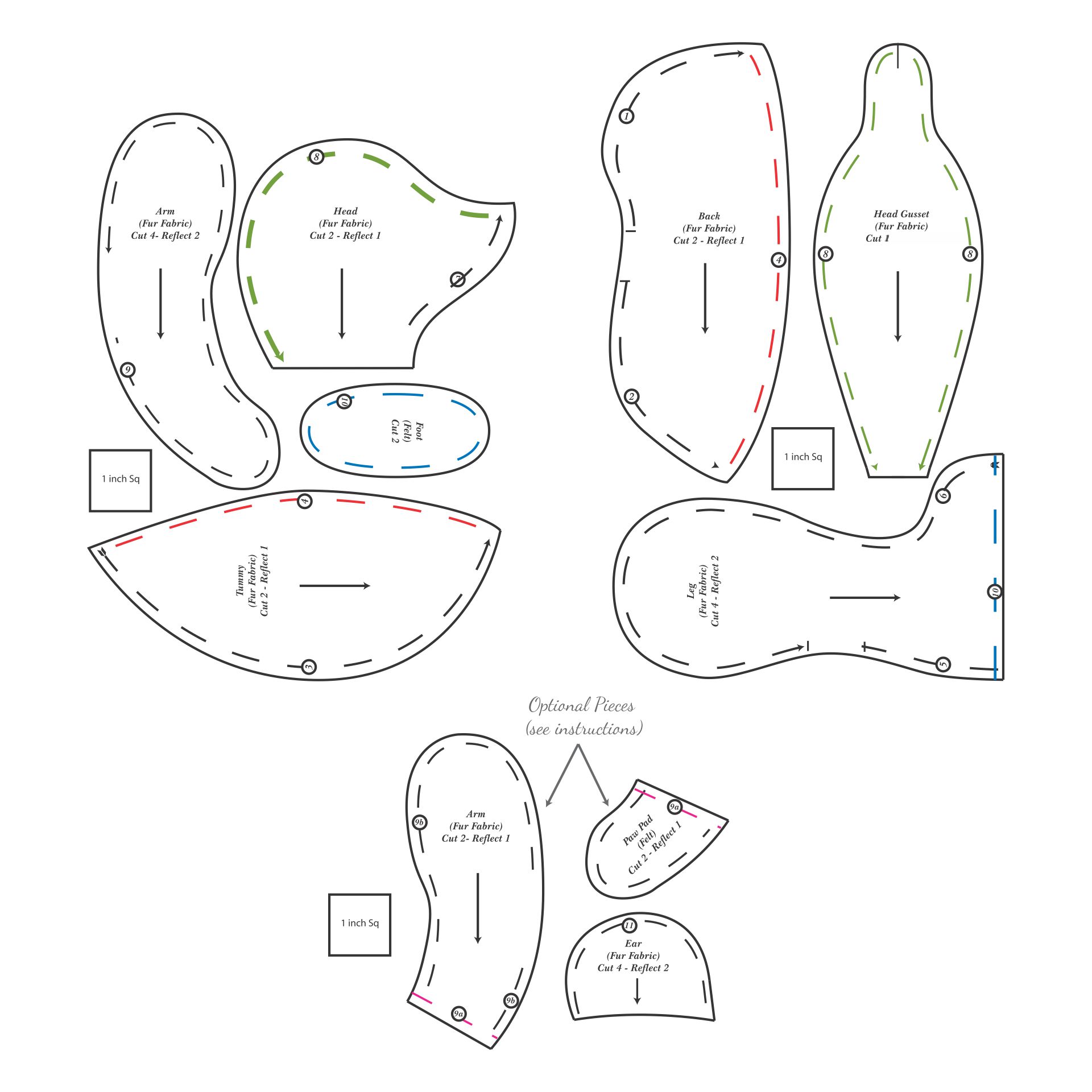10 Best Printable Teddy Bear Sewing Pattern Printablee