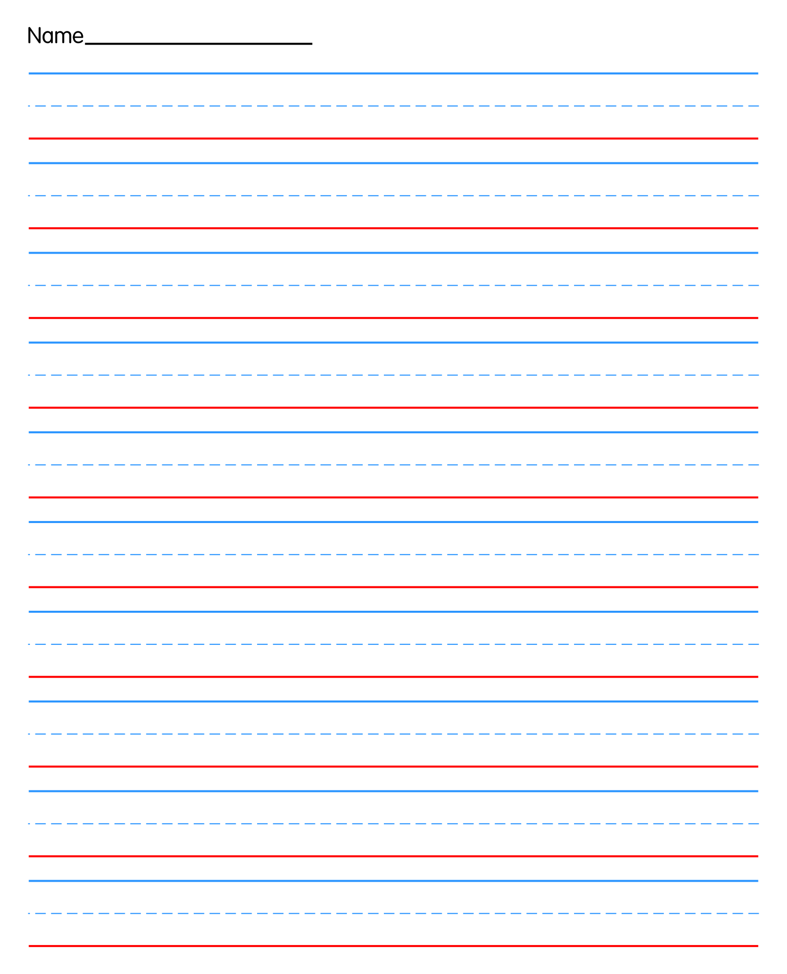 Kindergarten Red And Blue Lined Handwriting Paper Printable Discover The Beauty Of Printable Paper