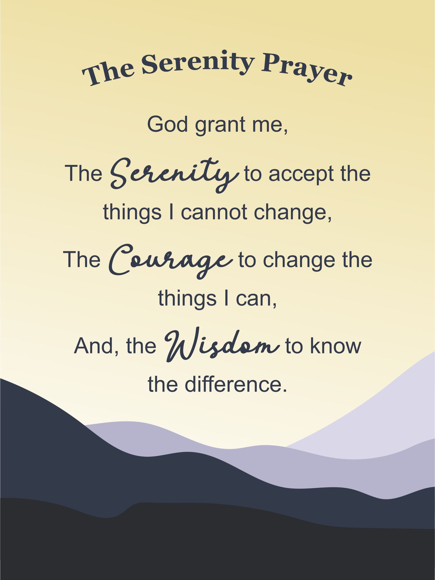 9 Best Images Of The Serenity Prayer Printable Version Serenity - Vrogue