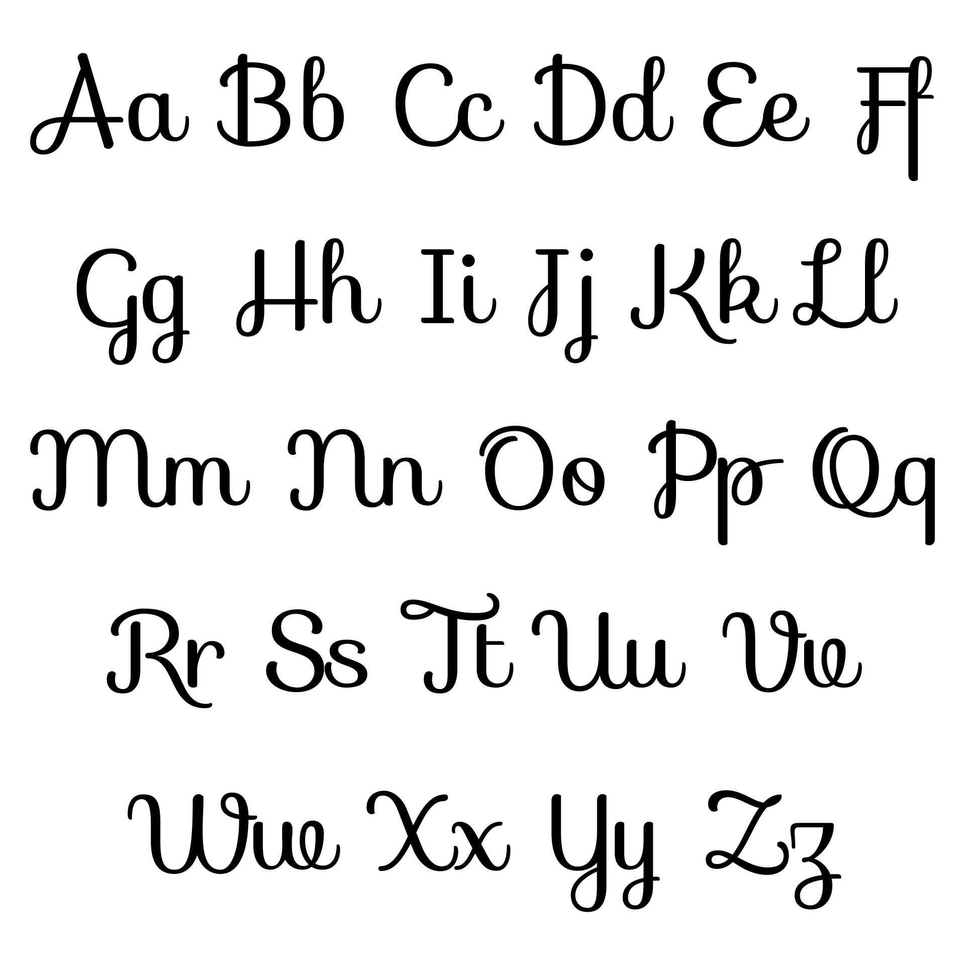 Upper And Lowercase Cursive Letters Printable