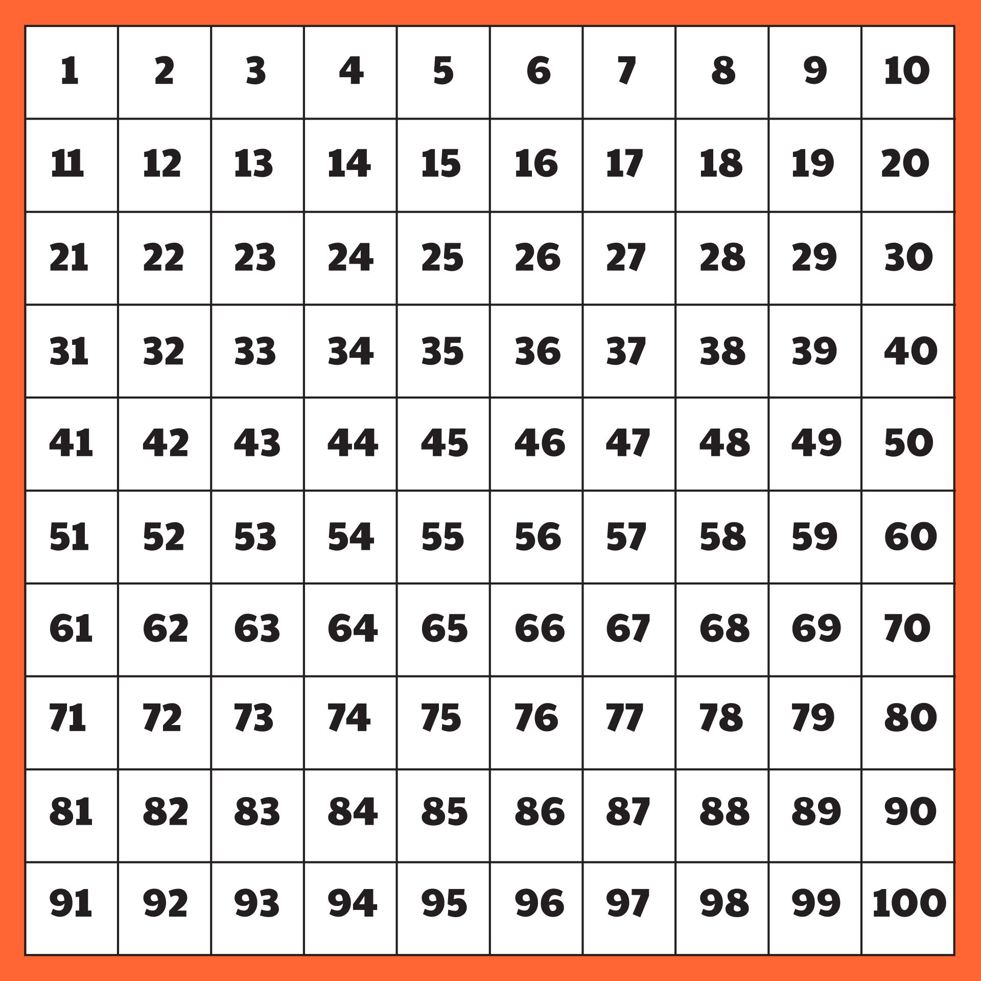 10x10 Grid Printable