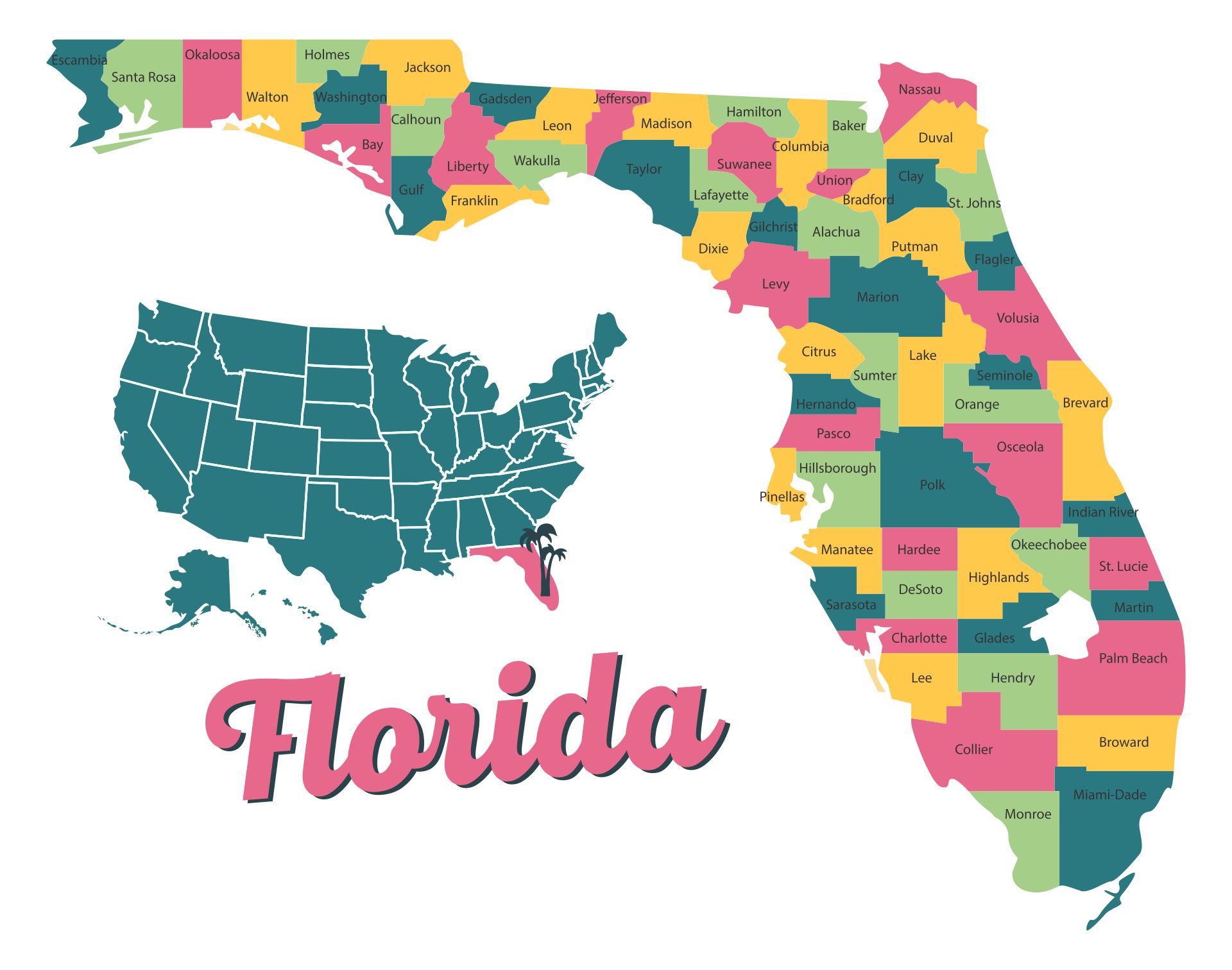 Free Printable Map Of Florida Pdf