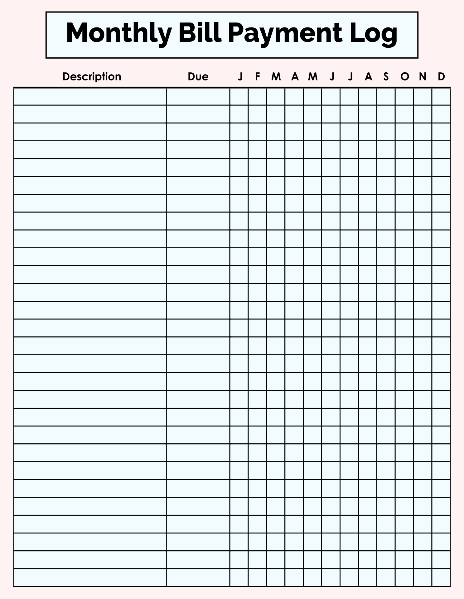 Free Printable Bill Payment Schedule