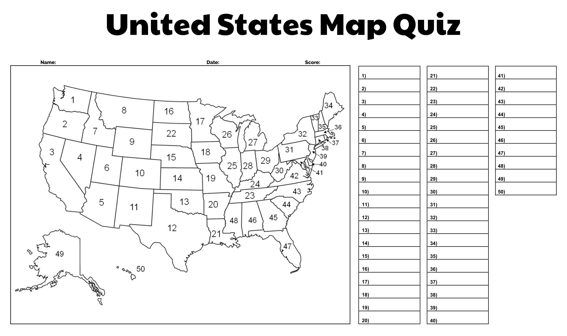 10 Best Printable USA Maps United States Colored - printablee.com