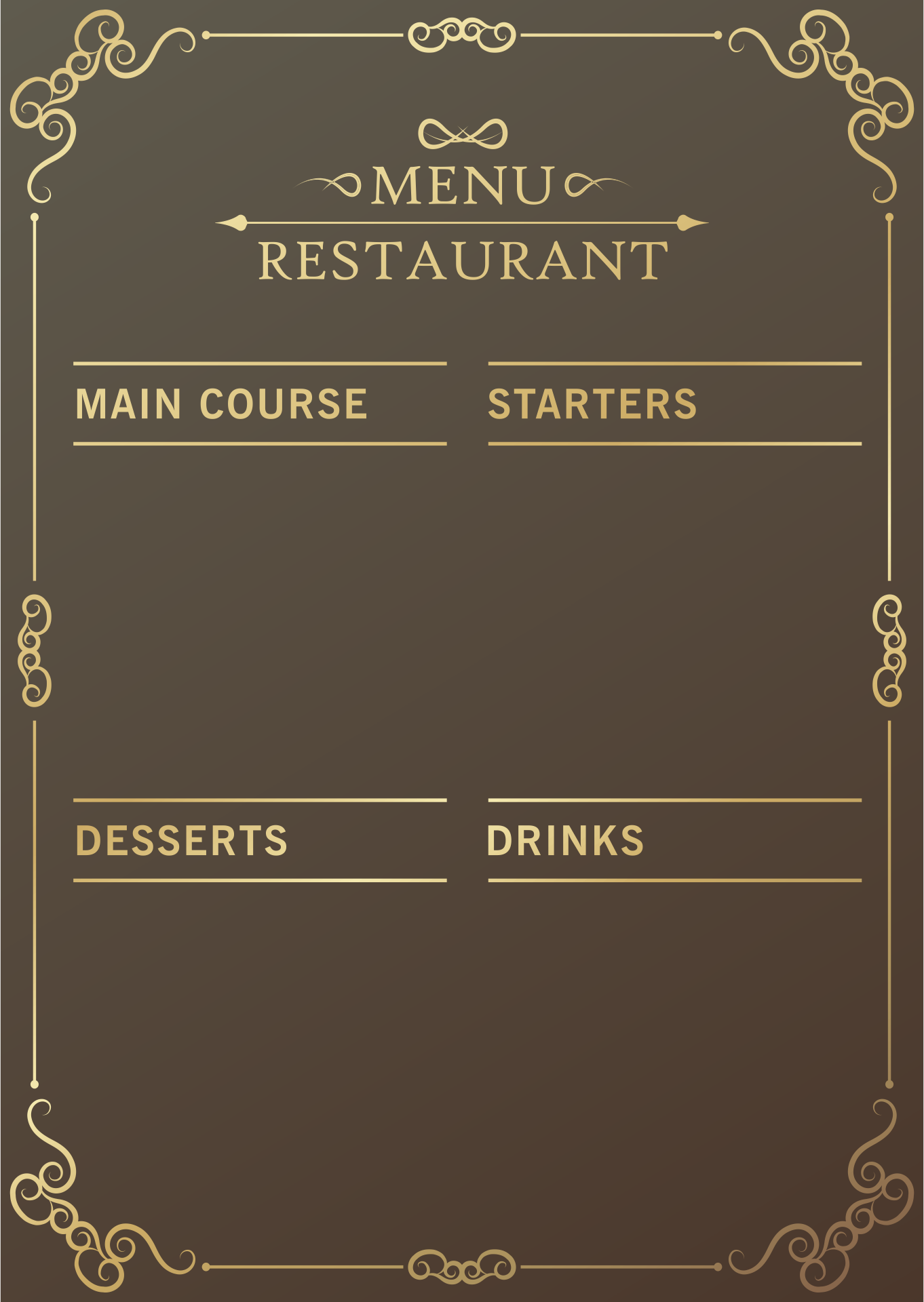 Printable Blank Menu Template Printable Free Templates Printable Blank Menu Template Printable Free Templates