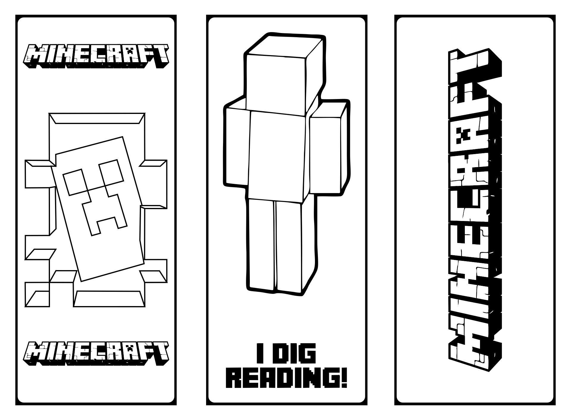 10 Best Free Printable Minecraft Creeper Bookmark