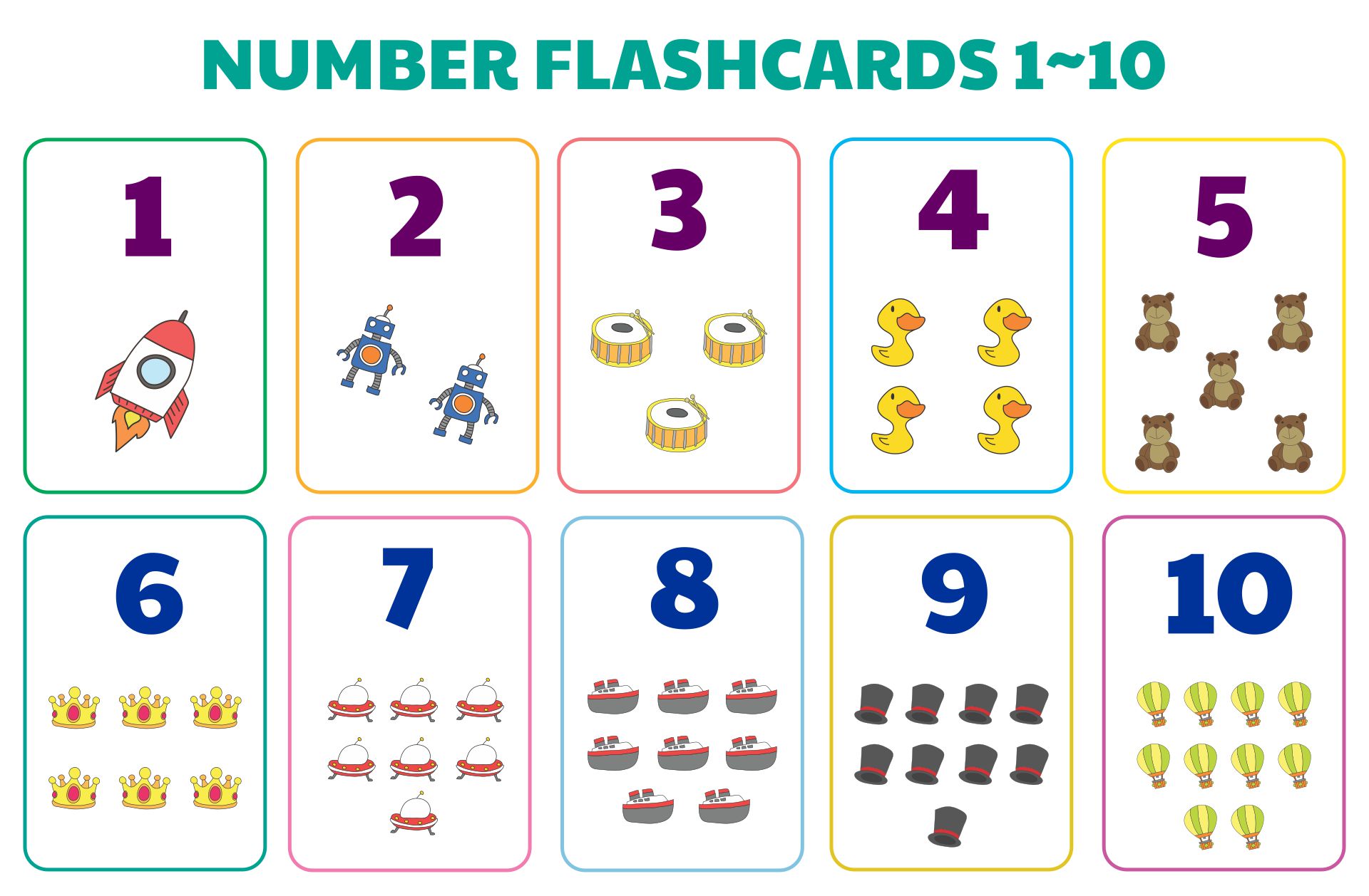 Printable Number Flash Cards