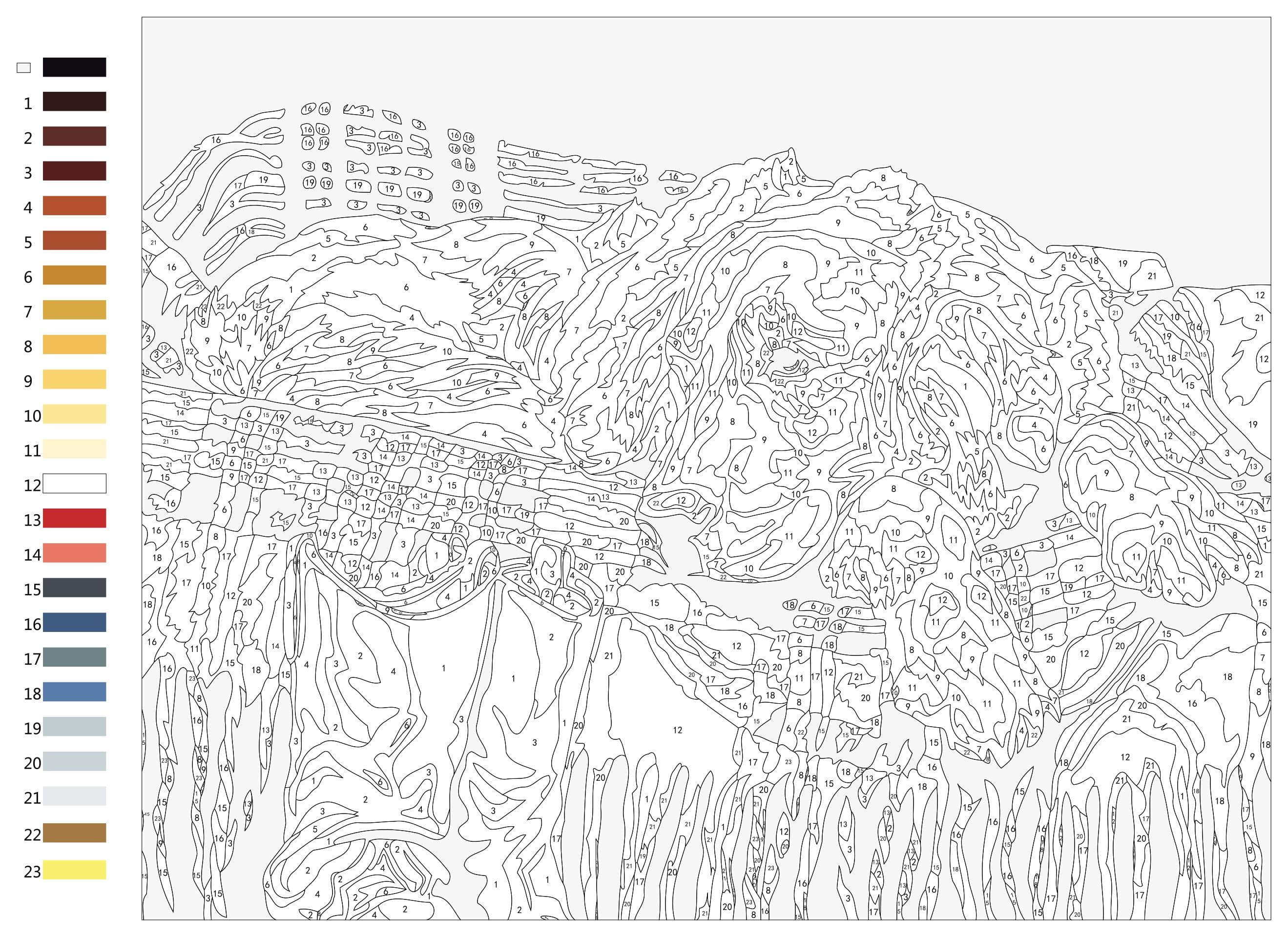 20 Best Adult Paint By Numbers Printable Free PDF For Free At Printablee