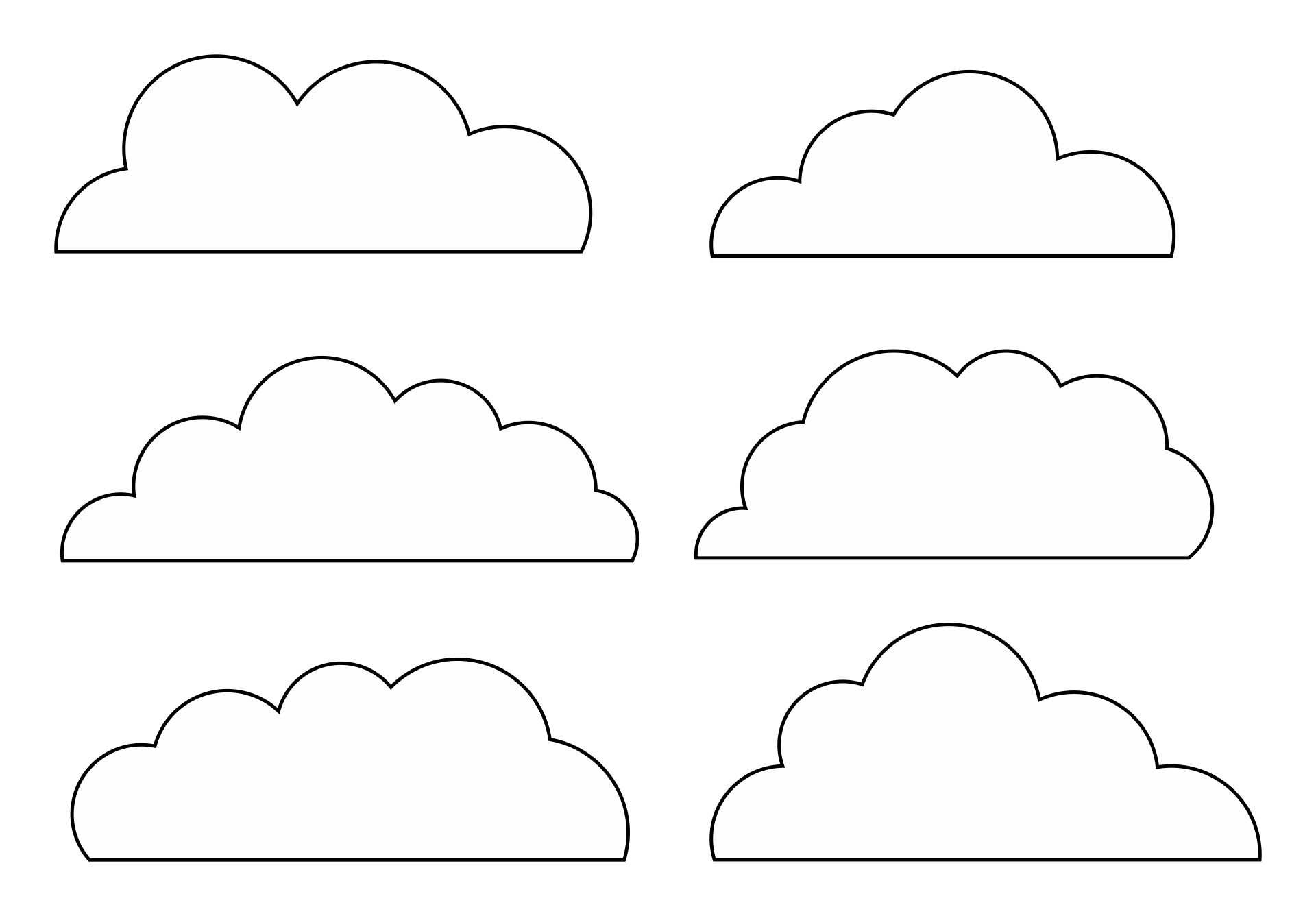 Printable Cloud Shape Template