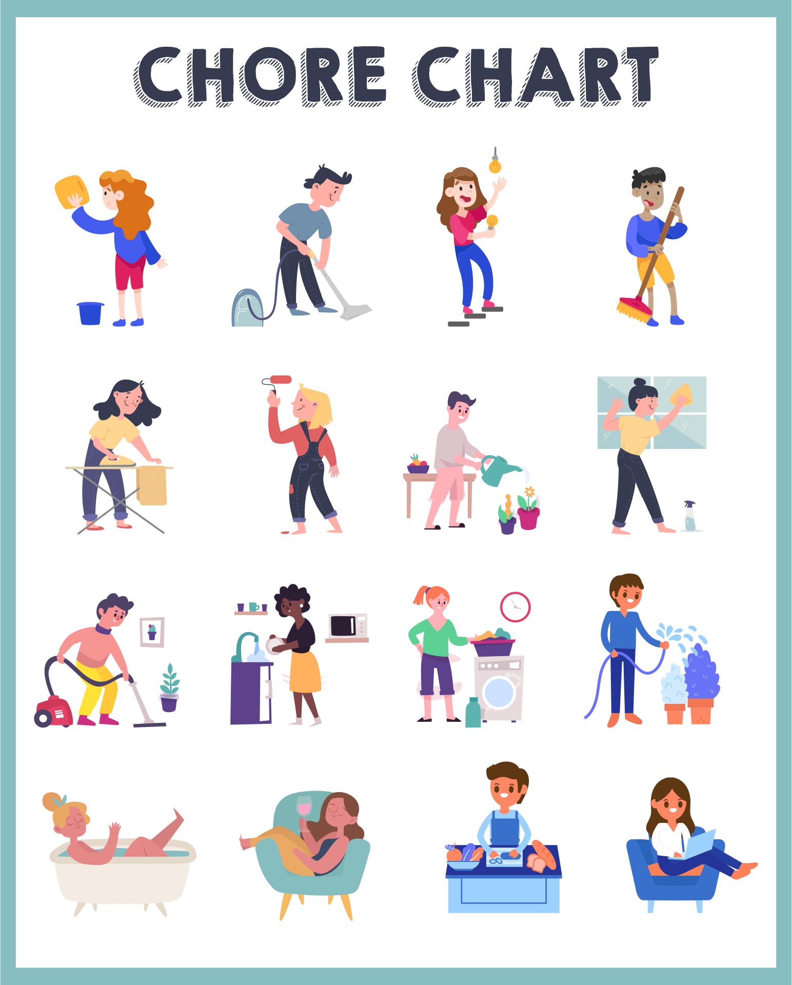 Chores For Kids Clipart Free