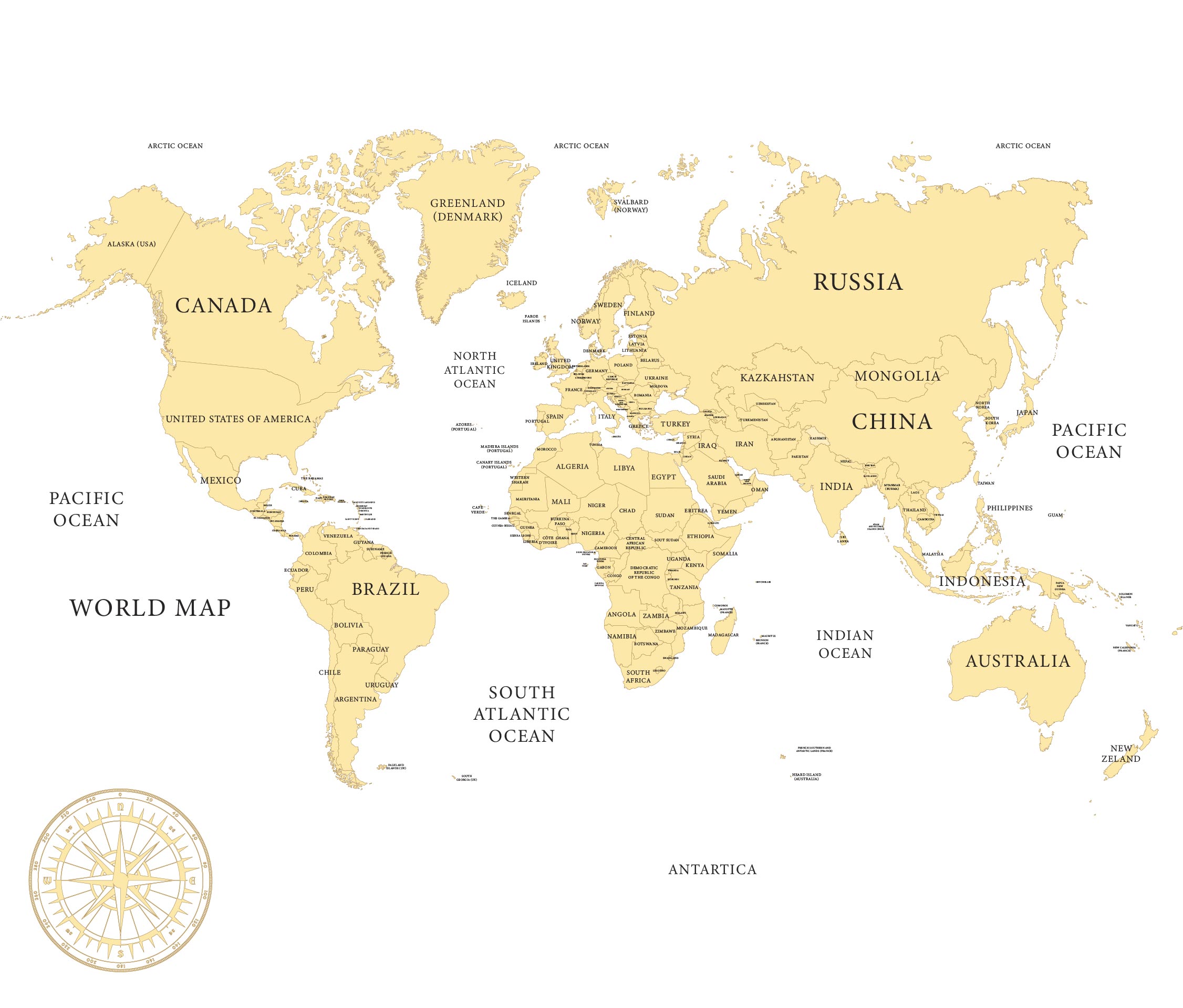 world maps with countries labeled