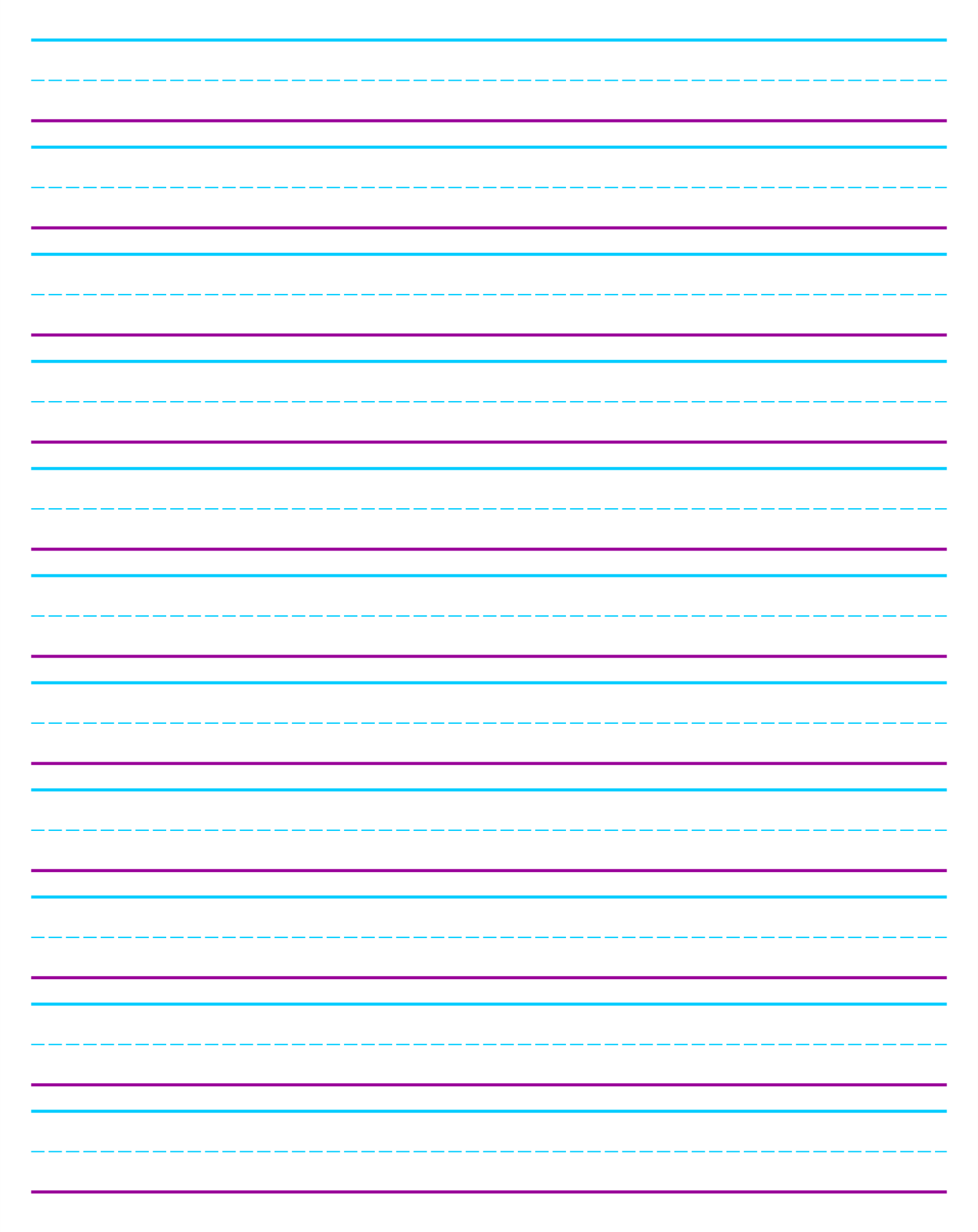 Blank Top Handwriting Paper Printable - Worksheet24