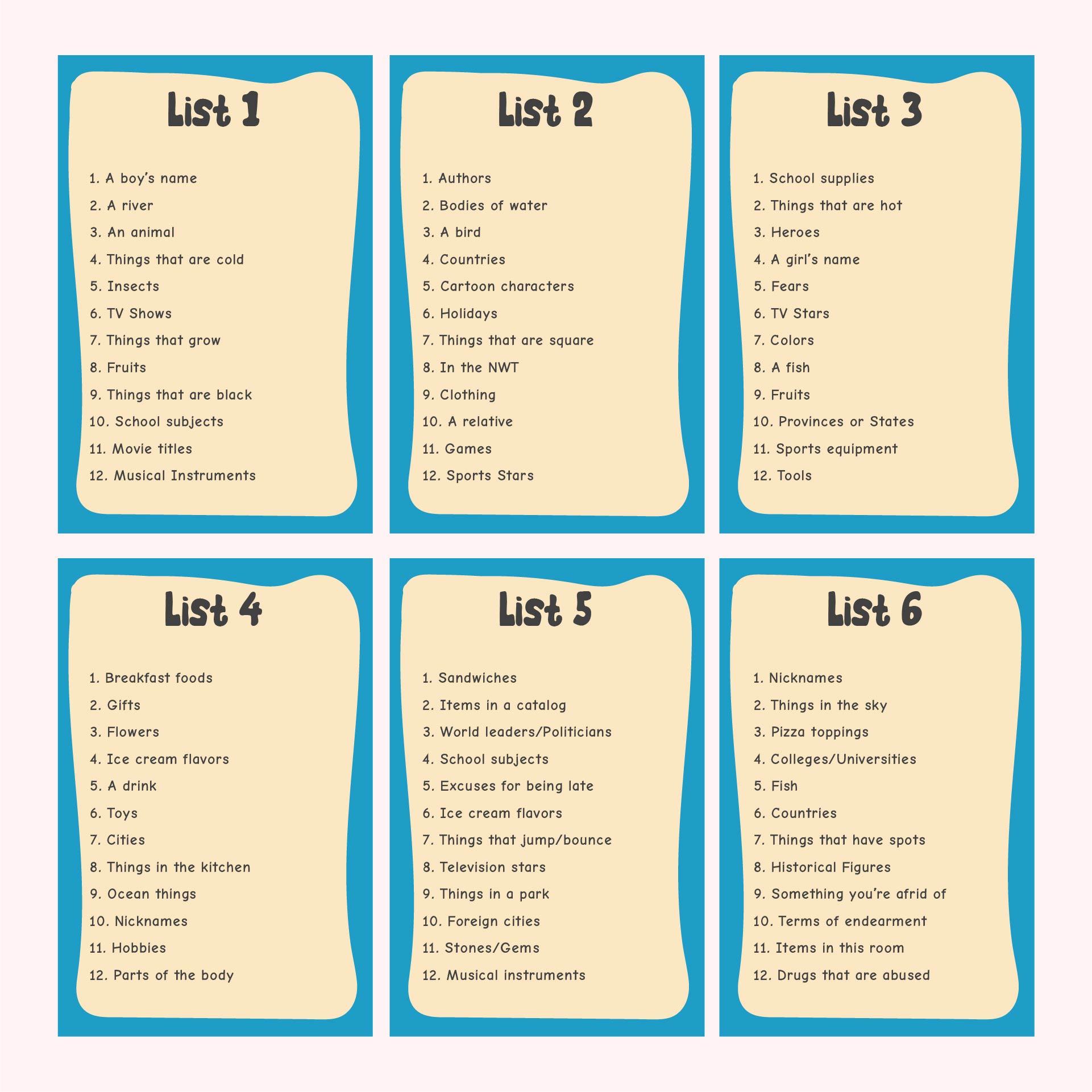 Categories Game