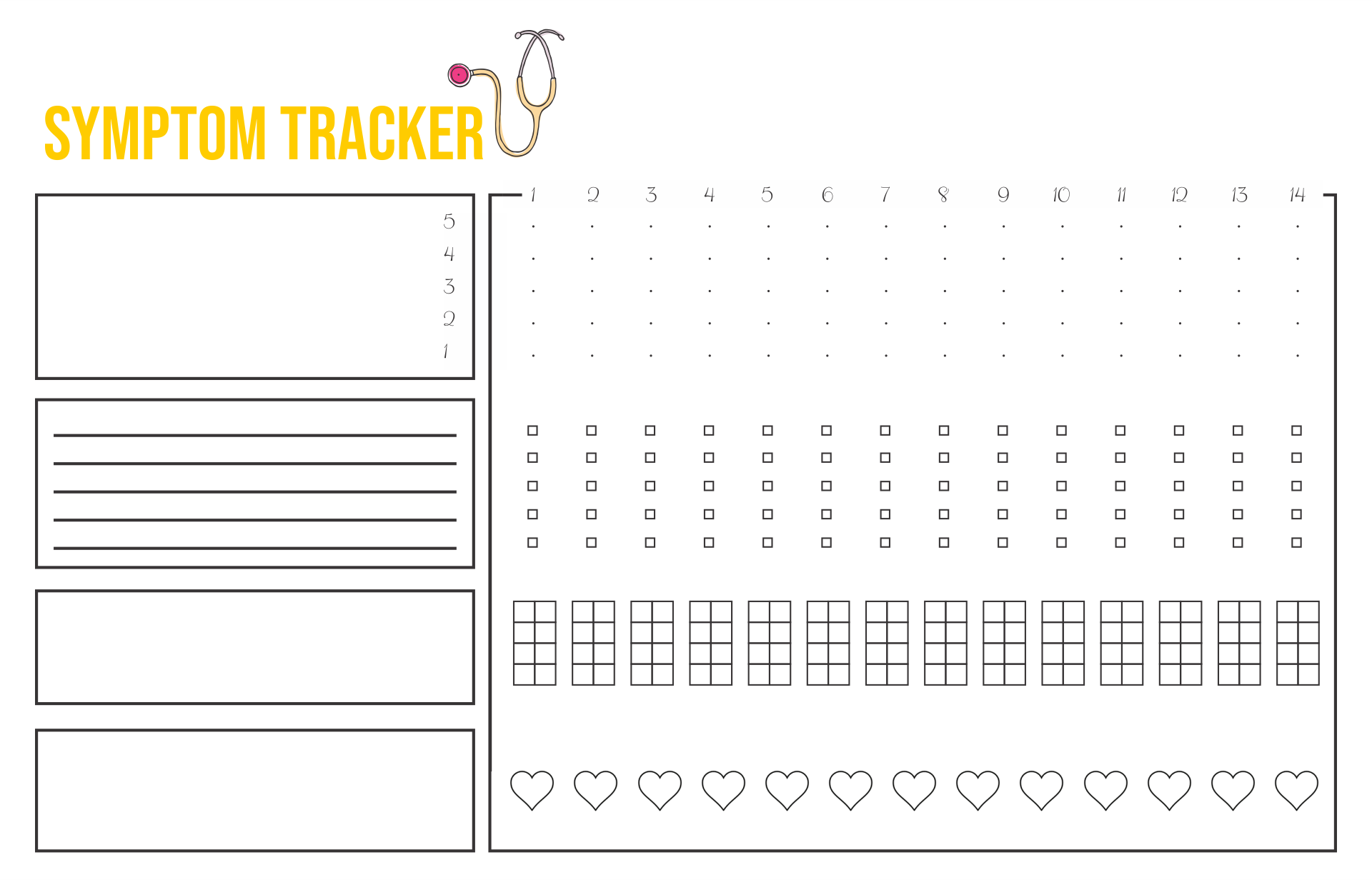 10 Best Printable Symptom Journal PDF for Free at Printablee