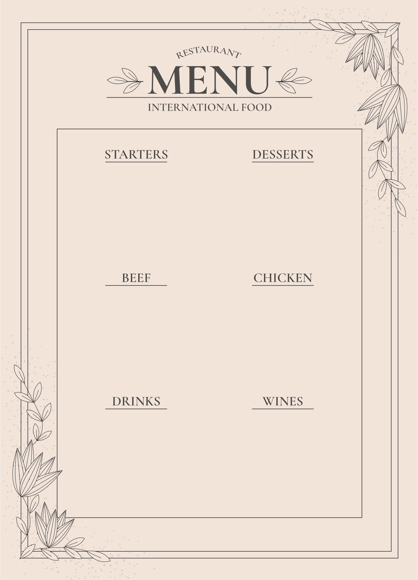 Free Printable Restaurant Menu Templates Of Blank Menu Templates Pdf ...