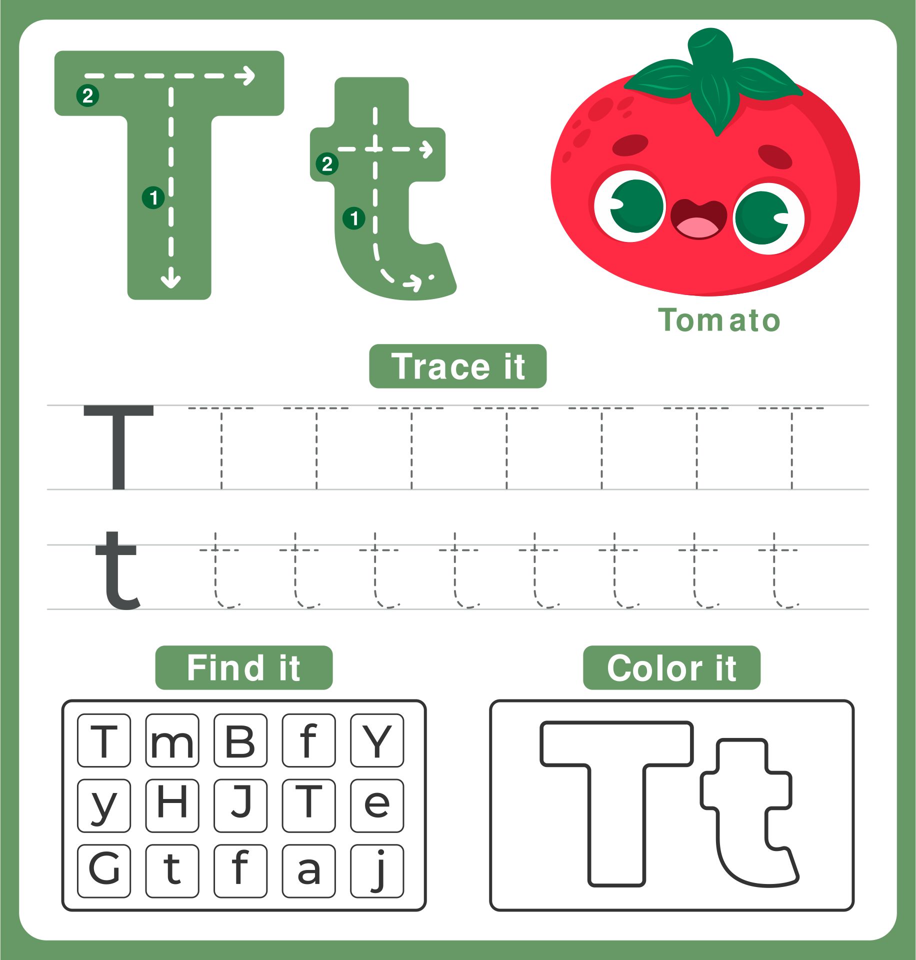 Printable Worksheets For The Letter T