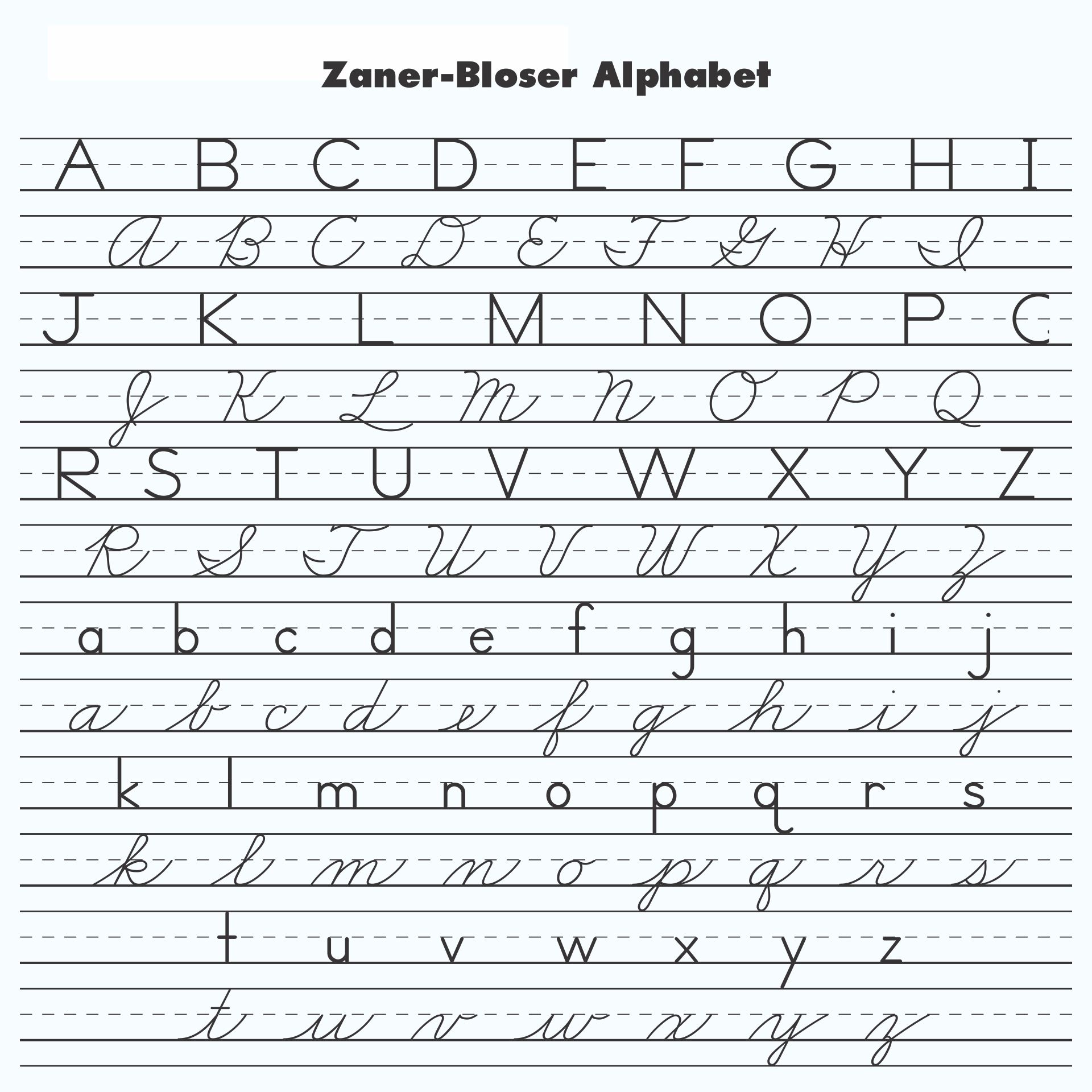 Free Printable Zaner Bloser Cursive Worksheets