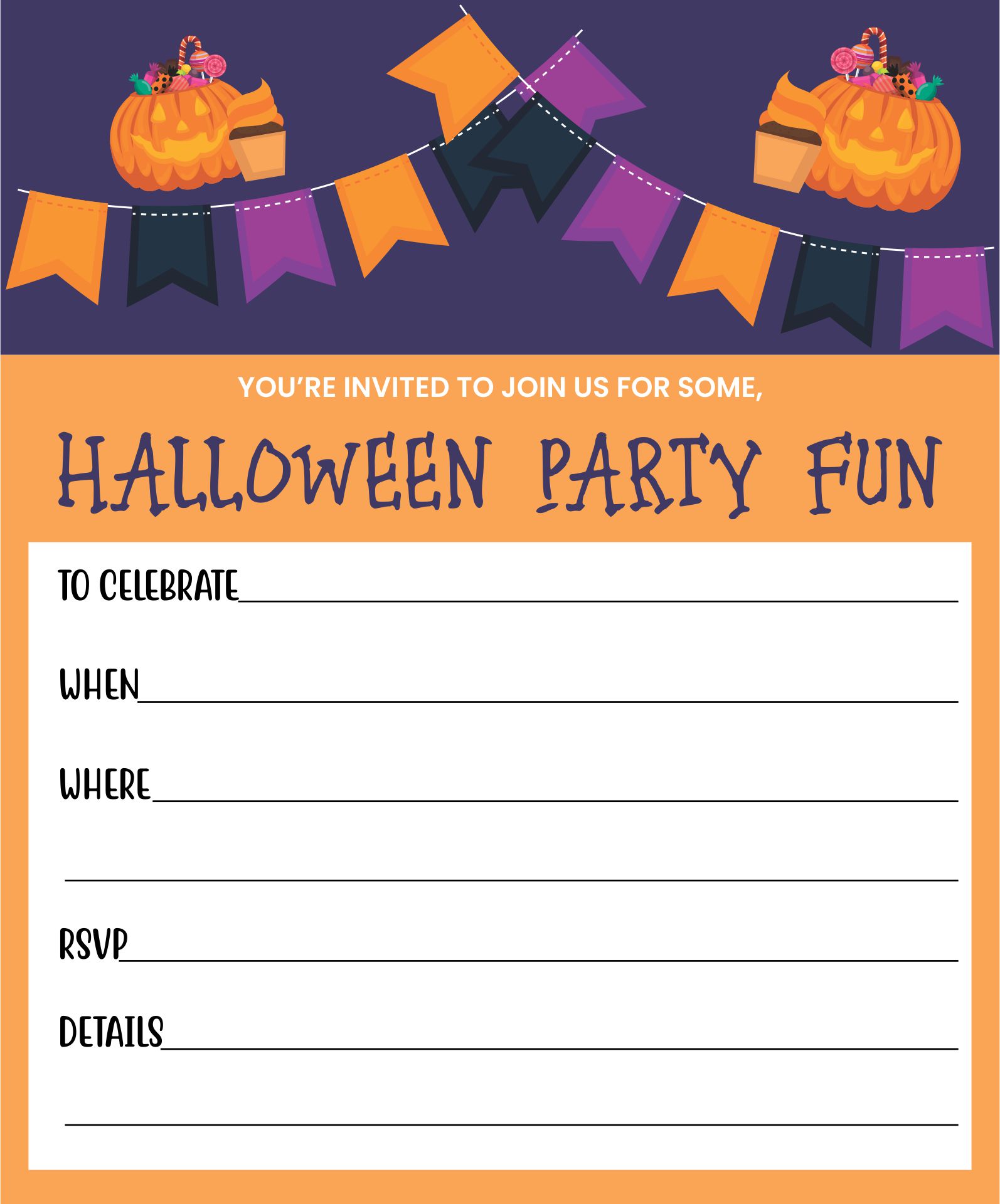 Blank Halloween Invitations - 15 Free PDF Printables | Printablee