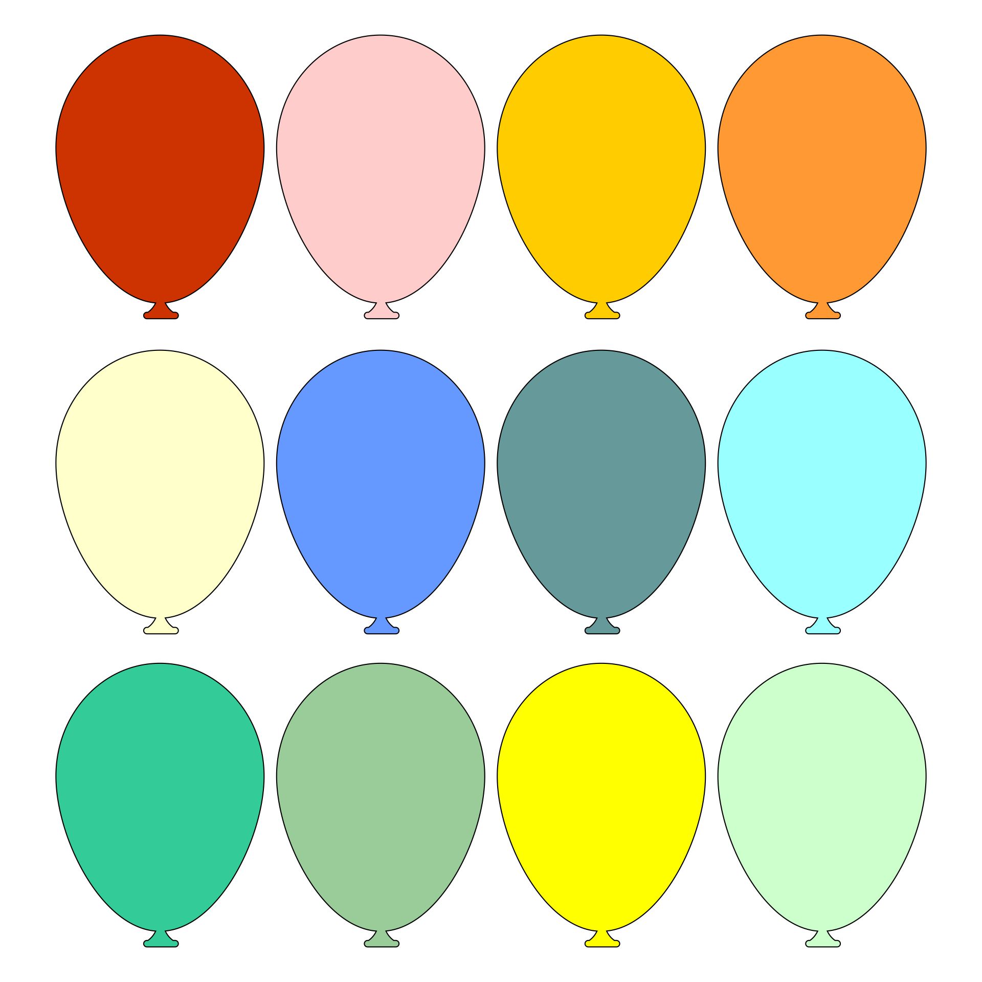 10 Best Balloon Outline Printable  printablee com
