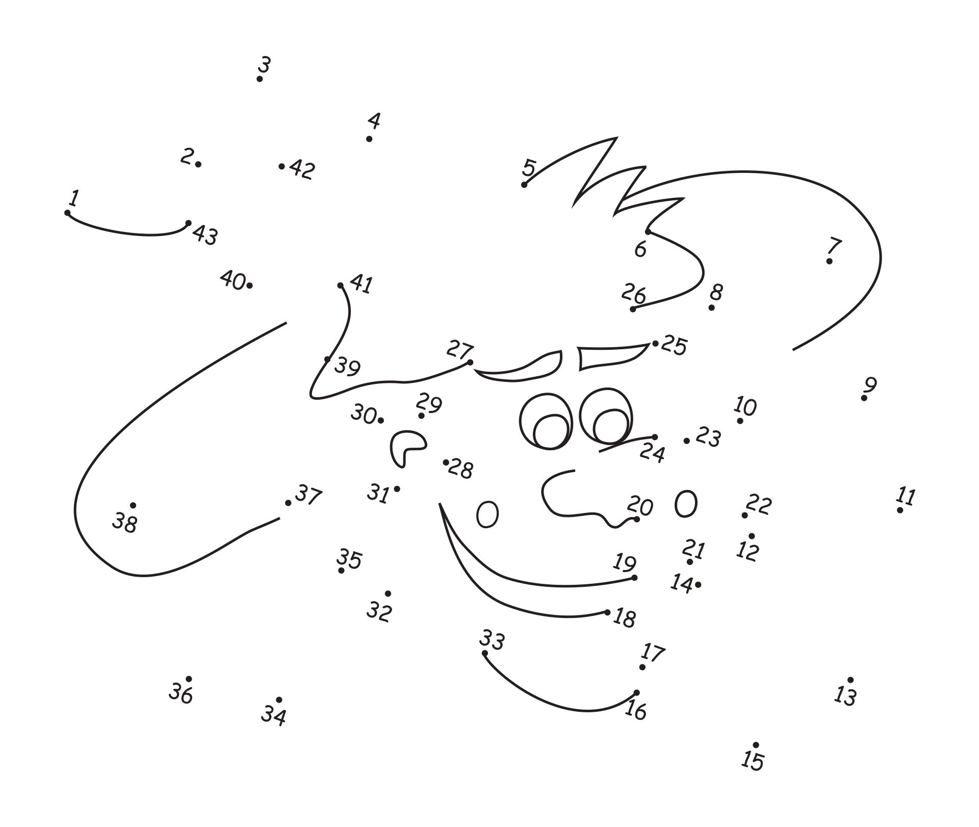 Tasmanian Devil By Disney Dot To Dot Printable Worksheet Connect The 