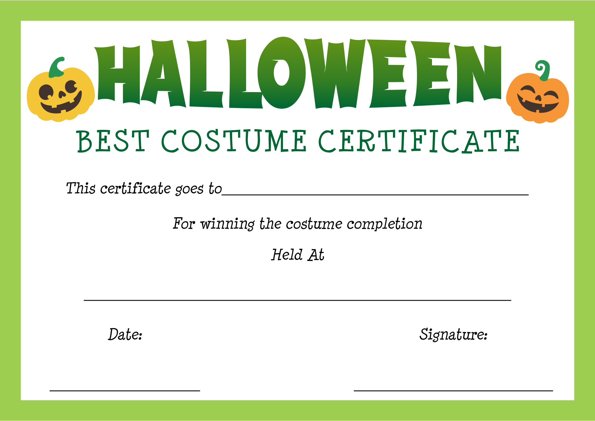 15 Best Free Printable Halloween Awards PDF for Free at Printablee
