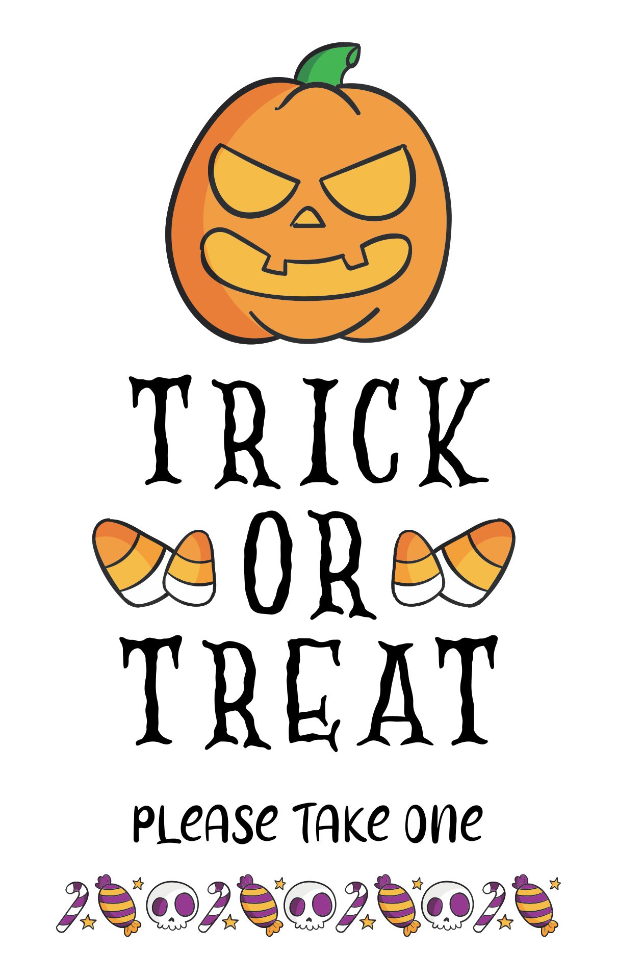15 Best Free Printable Halloween Please Take One Sign