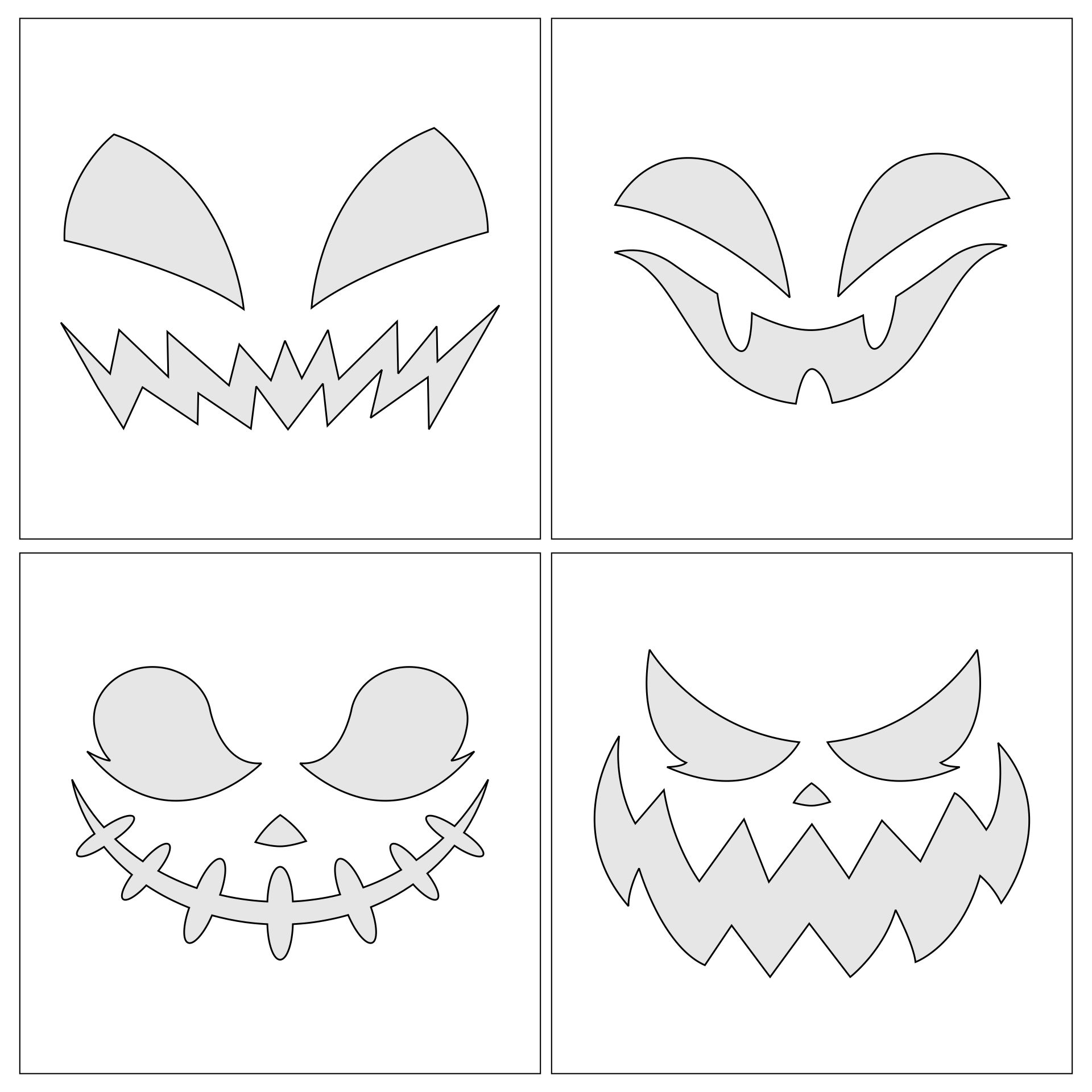 Halloween Cutouts - 15 Free PDF Printables | Printablee