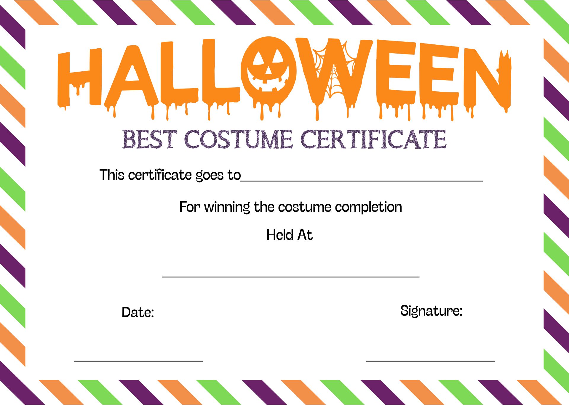 15 Best Worst Halloween Costume Awards Printable PDF for Free at Printablee