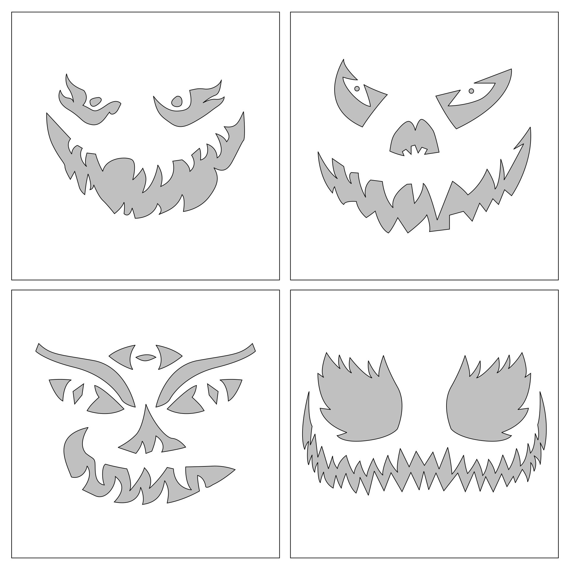 Halloween Pumpkin Stencils Skulls - 15 Free PDF Printables | Printablee