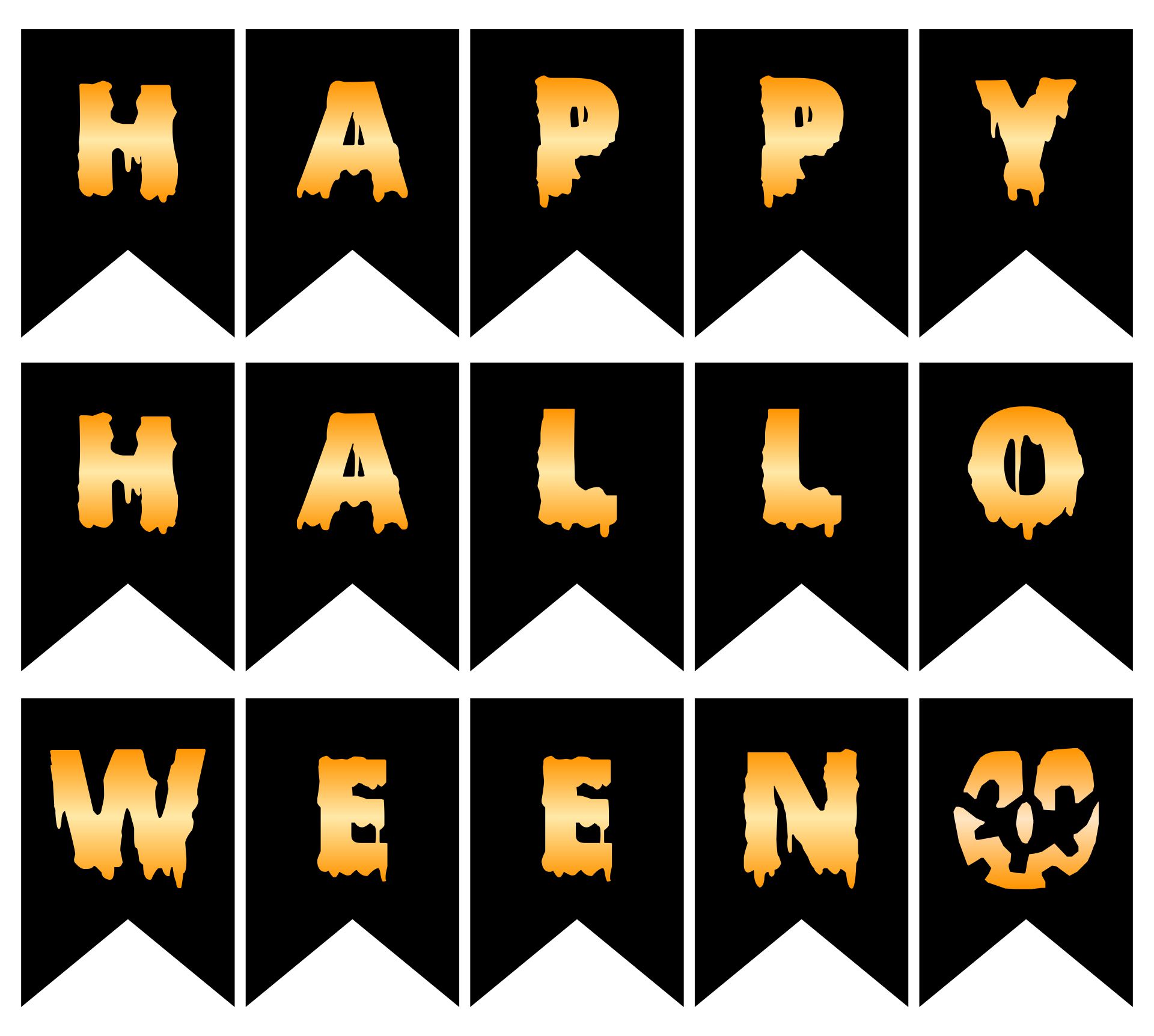 Happy Halloween Banner Printable Free