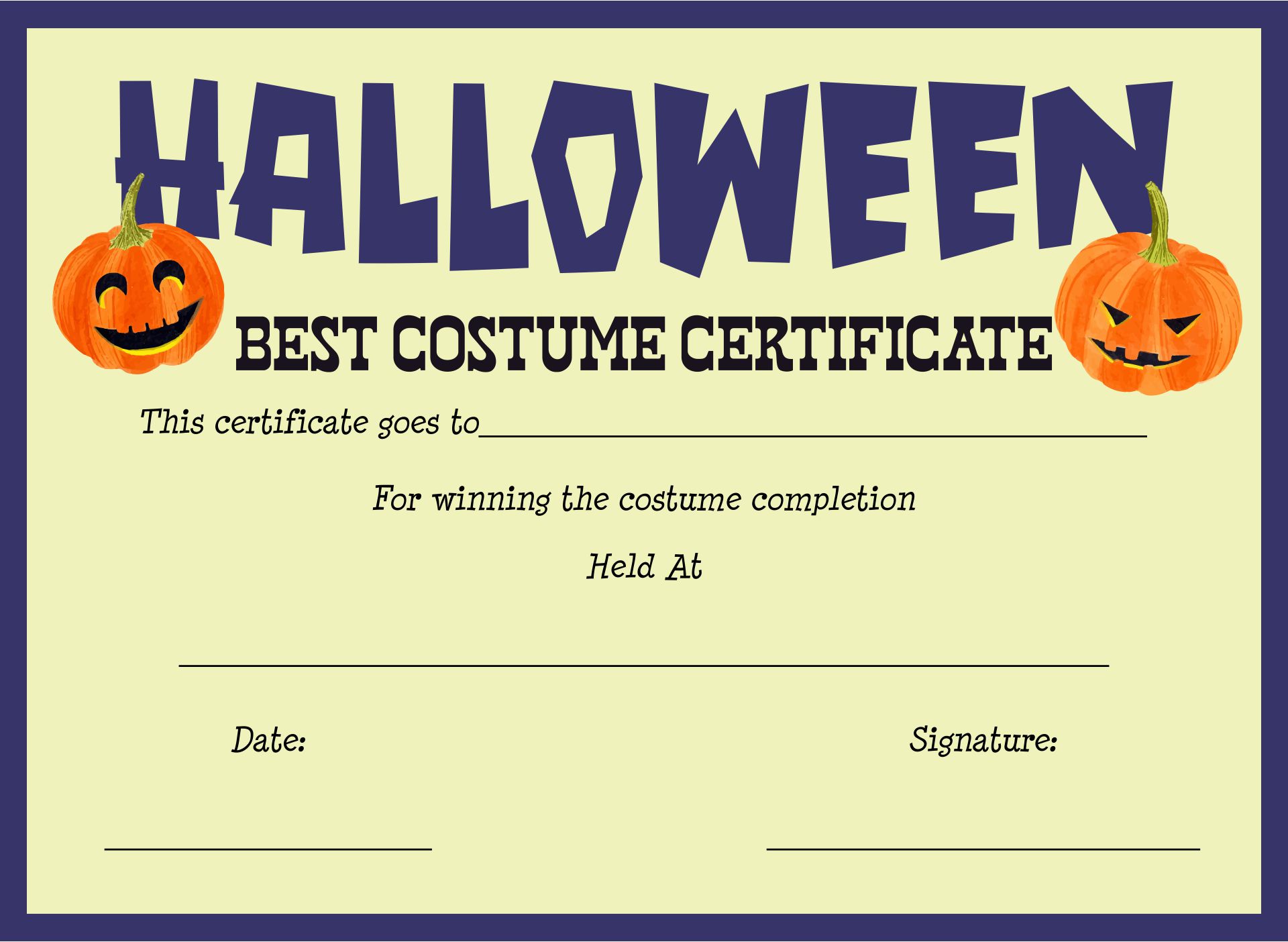 15 Best Halloween Costume Awards Printable PDF for Free at Printablee