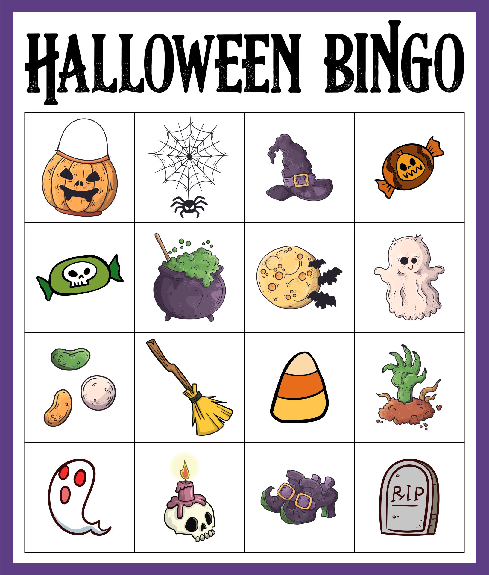 Free Printable Preschool Halloween Bingo Cards