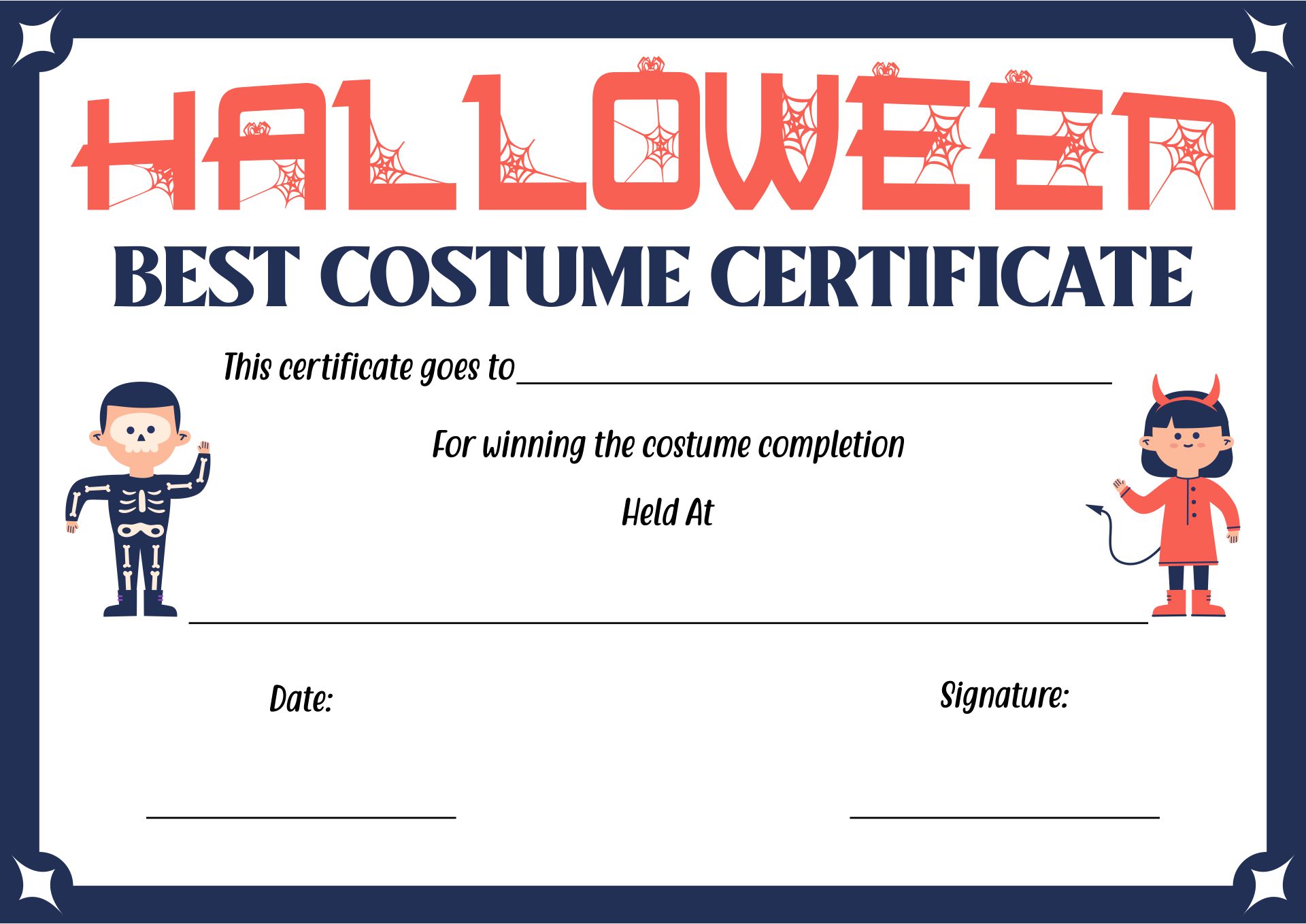 15 Best Halloween Costume Certificates Printable - printablee.com