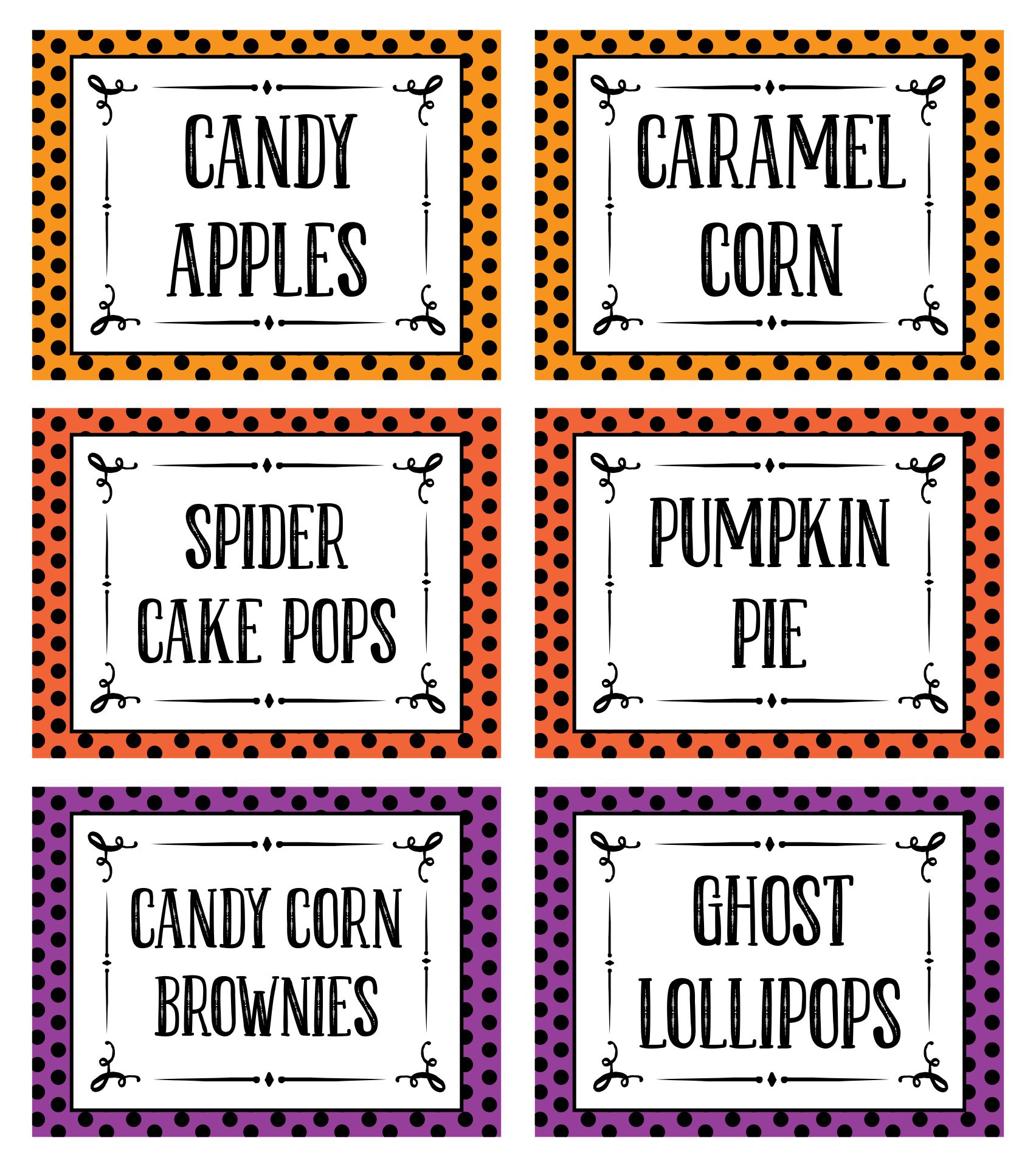 Free Printable Halloween Food Labels