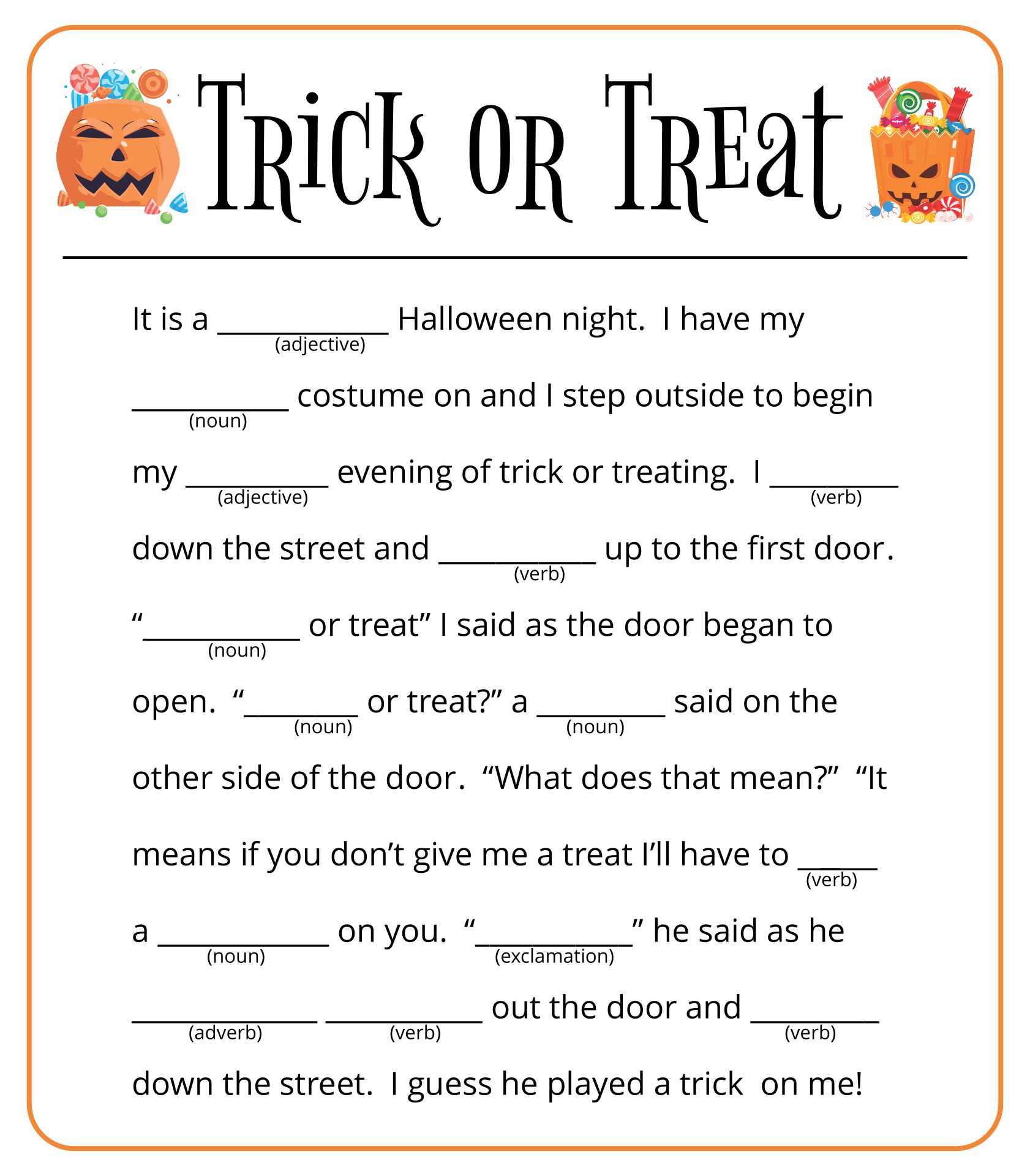 Halloween Mad Lib 15 Free PDF Printables Printablee Halloween Mad Lib 15 Free PDF Printables Printablee