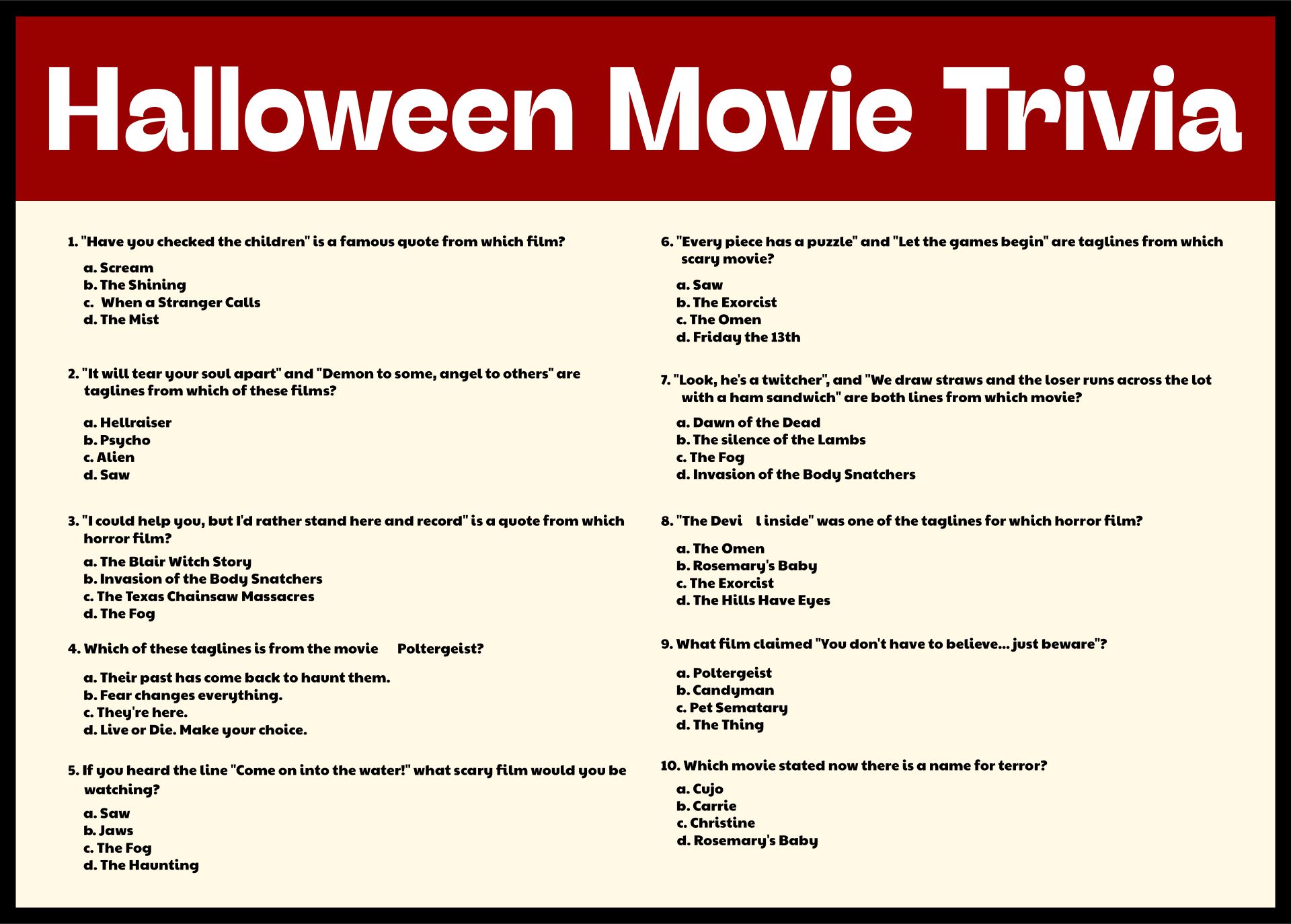 15 Best Printable Halloween Trivia Games For Free At Printablee