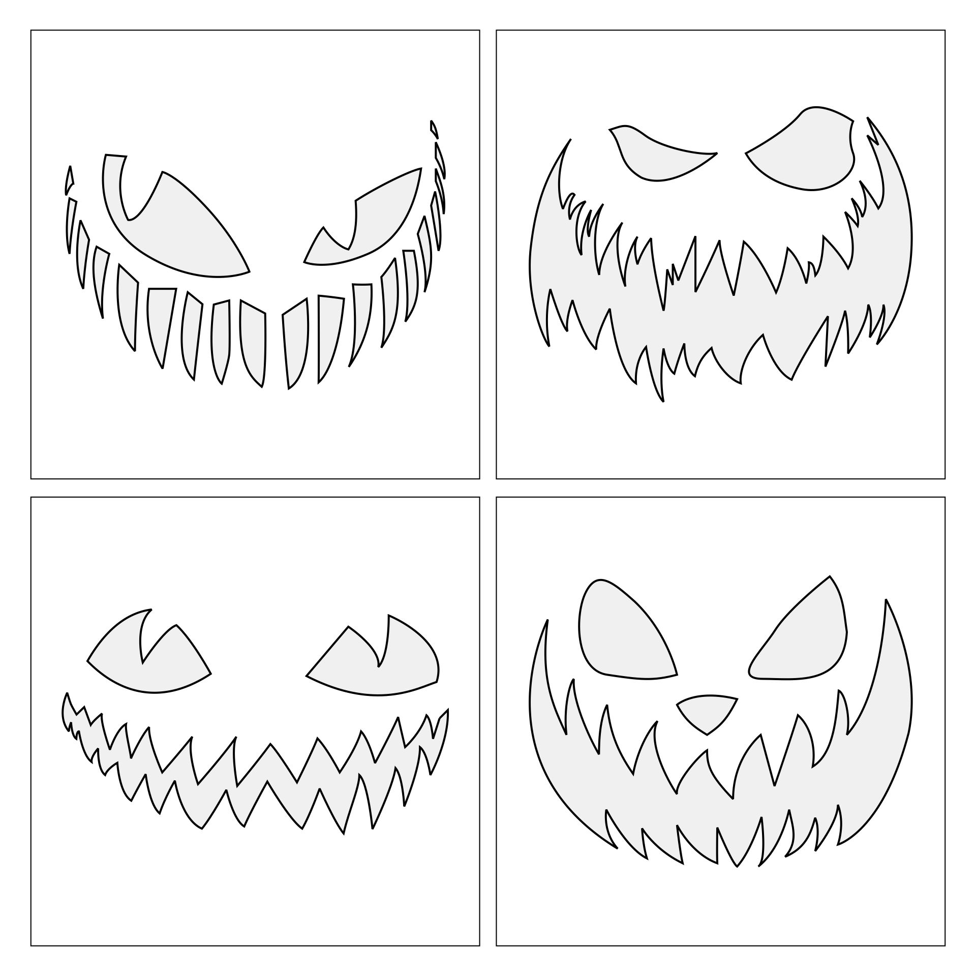 Halloween Pumpkins Outline - 15 Free PDF Printables | Printablee