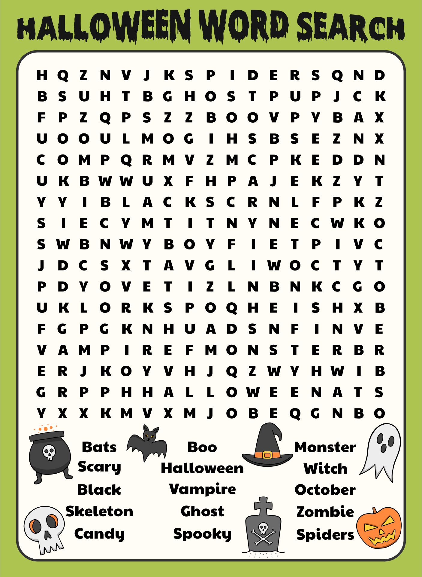 Long Halloween Word Search 15 Free PDF Printables Printablee