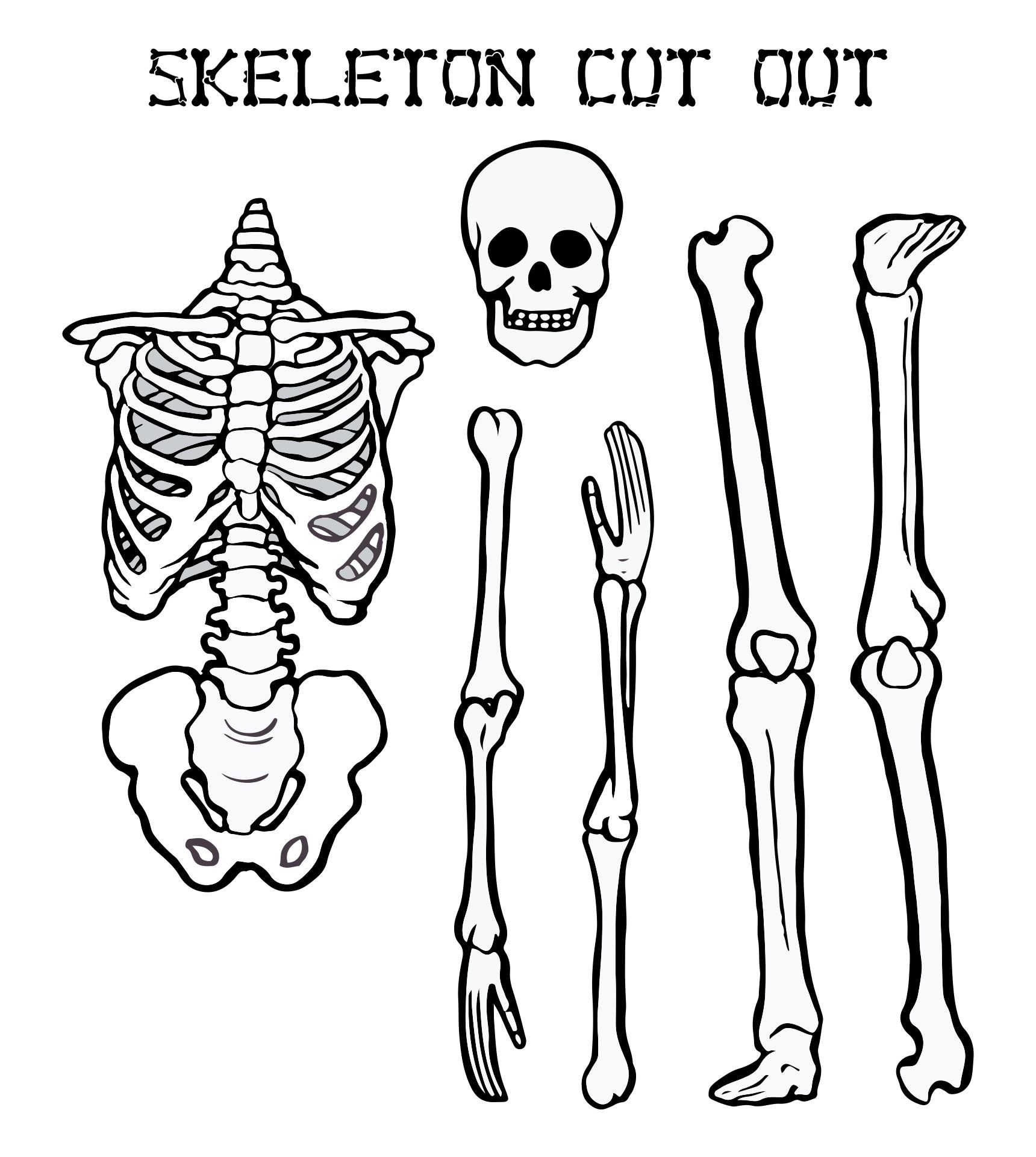 Skeleton Bones Template For Costumes