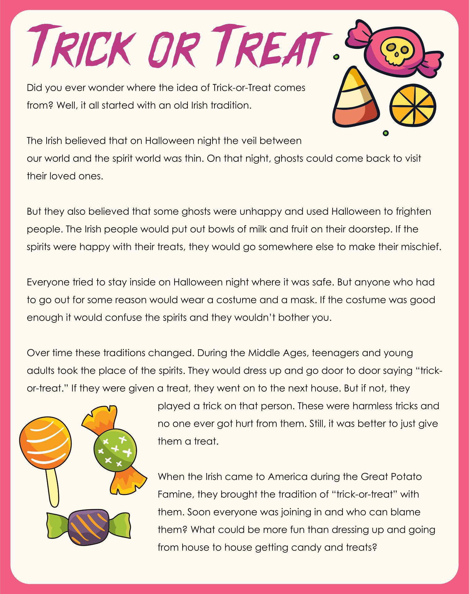 Free Printable Halloween Stories