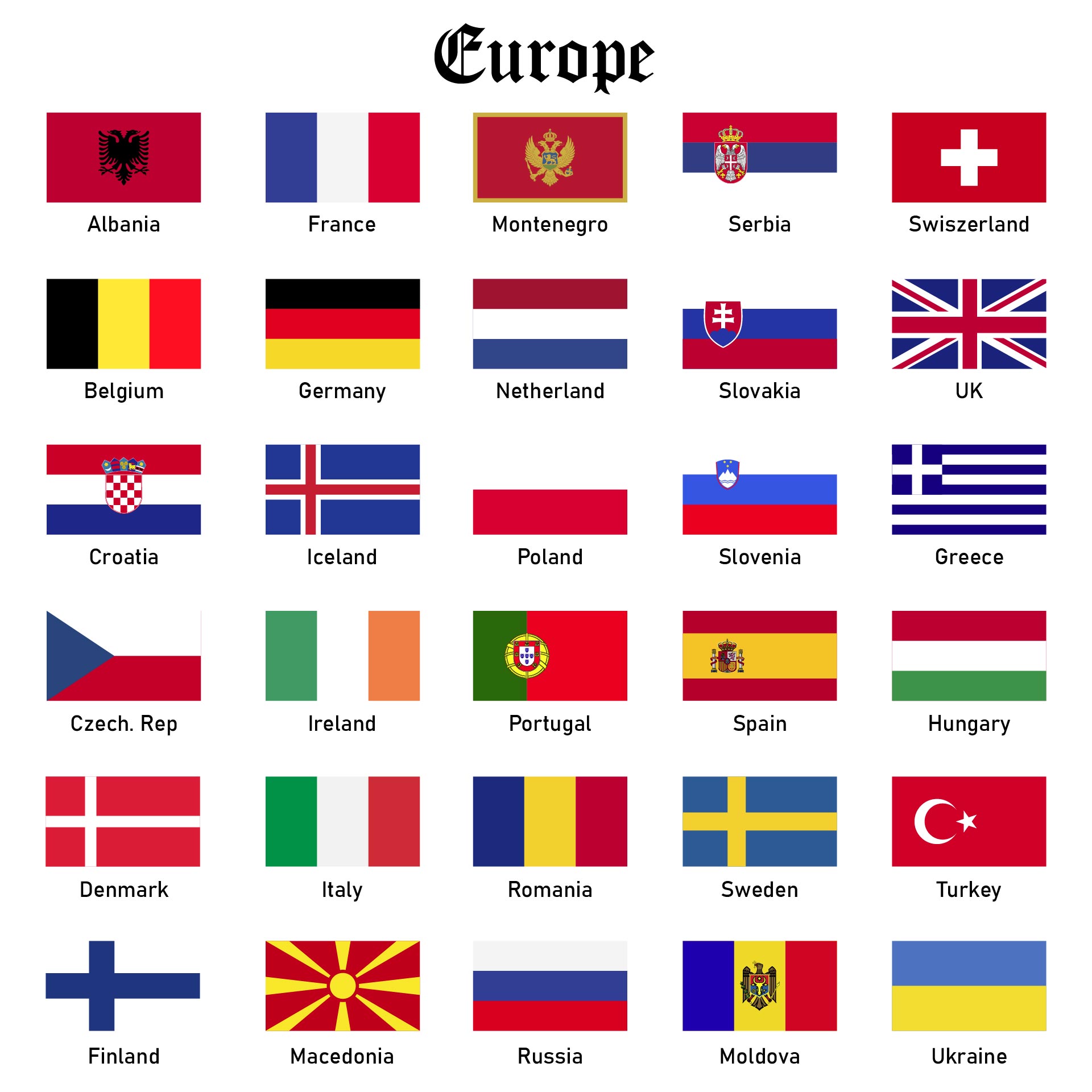 Free Printable Flags Of Europe