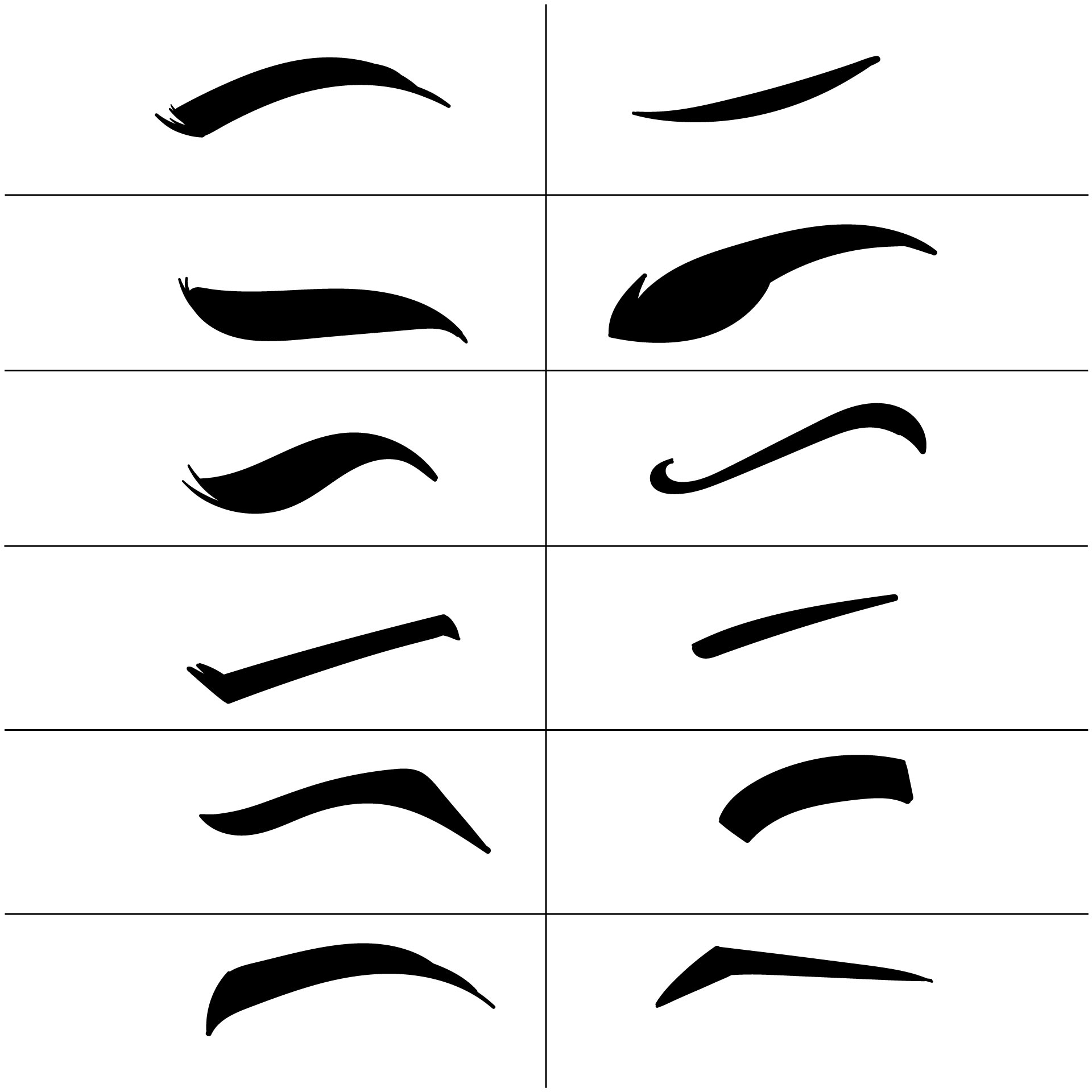 Traceable Printable Eyebrow Stencils Real Size