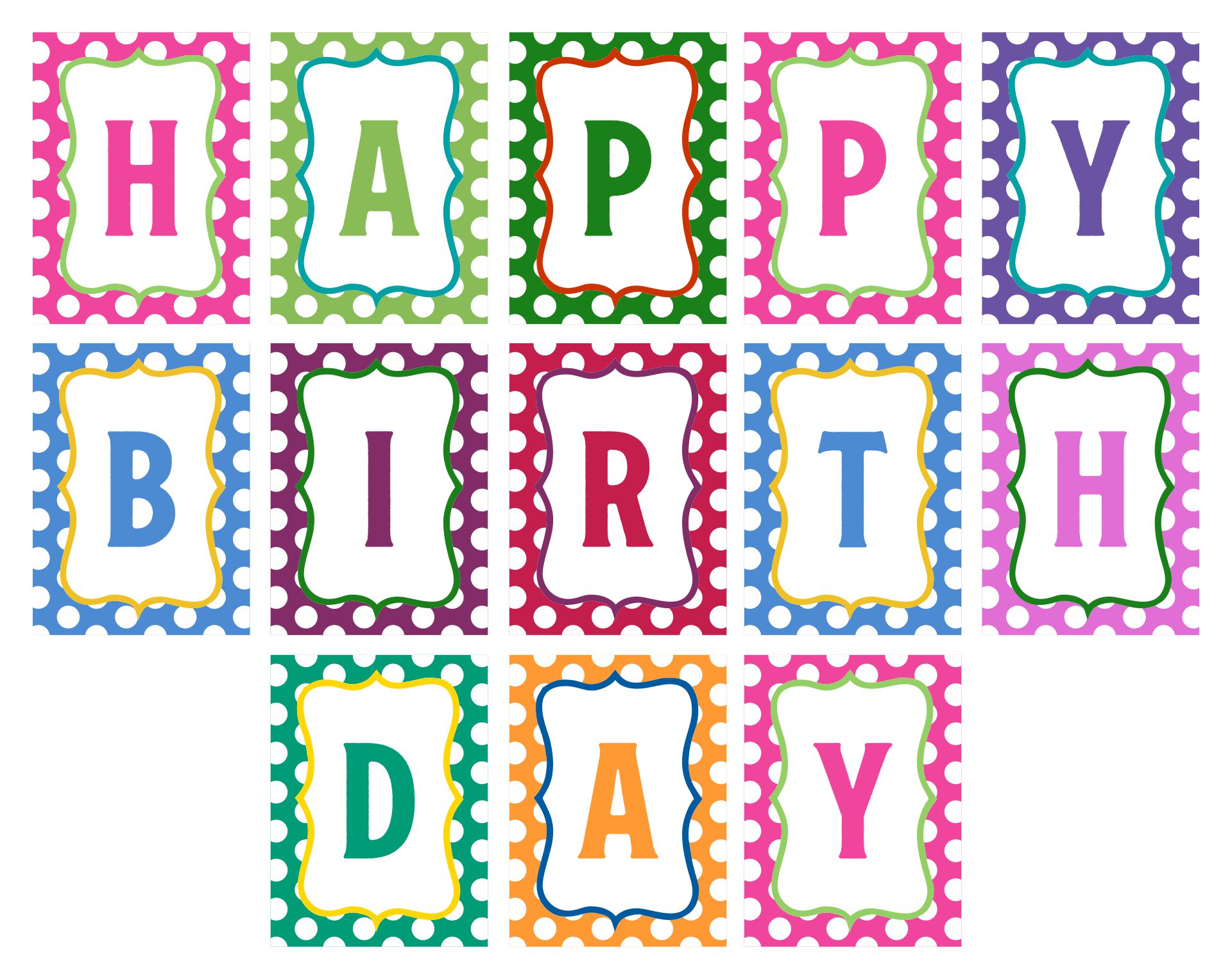 Happy Birthday Printable Banner Letters