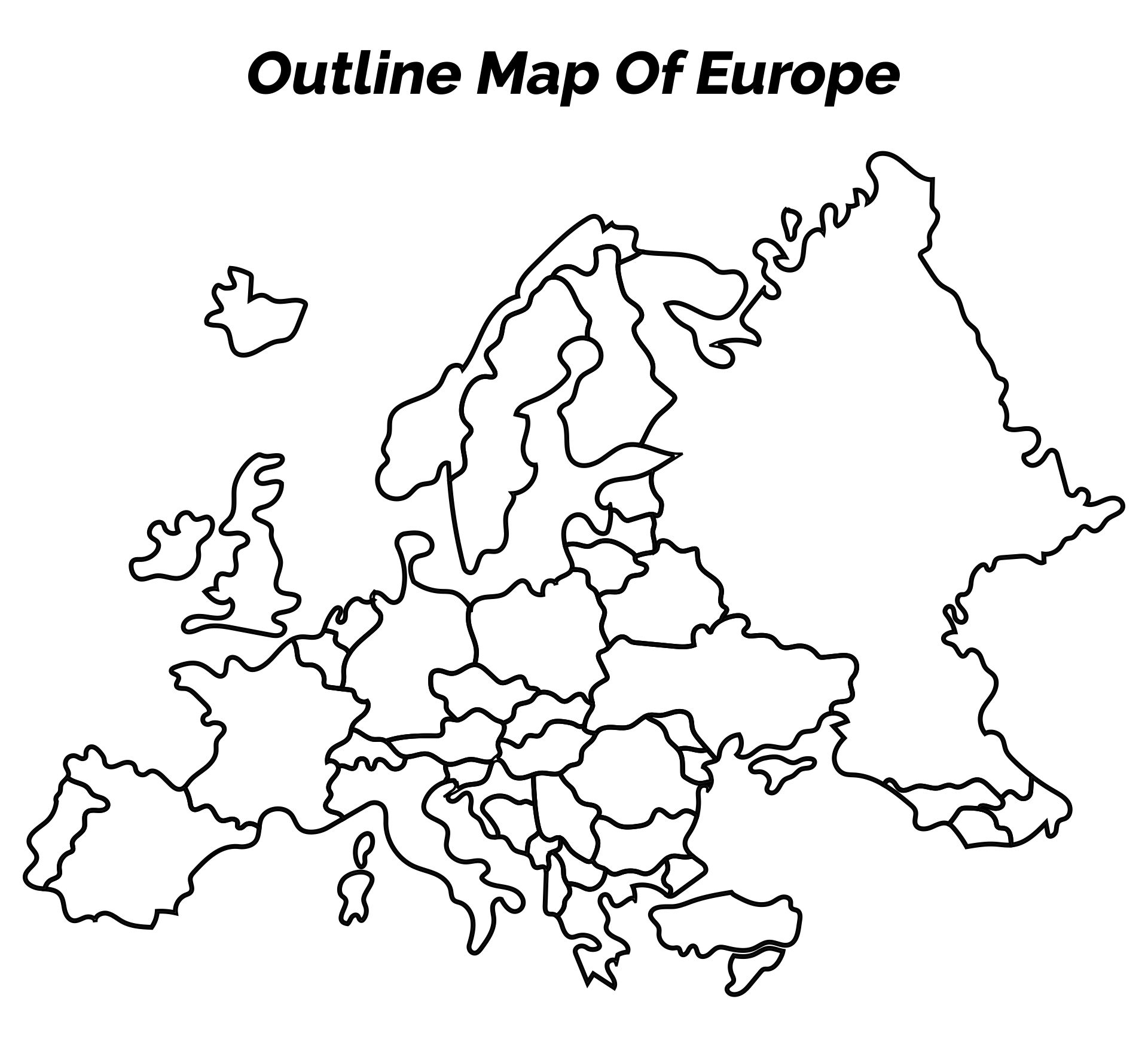 20 Best Black And White Printable Europe Map PDF for Free at Printablee