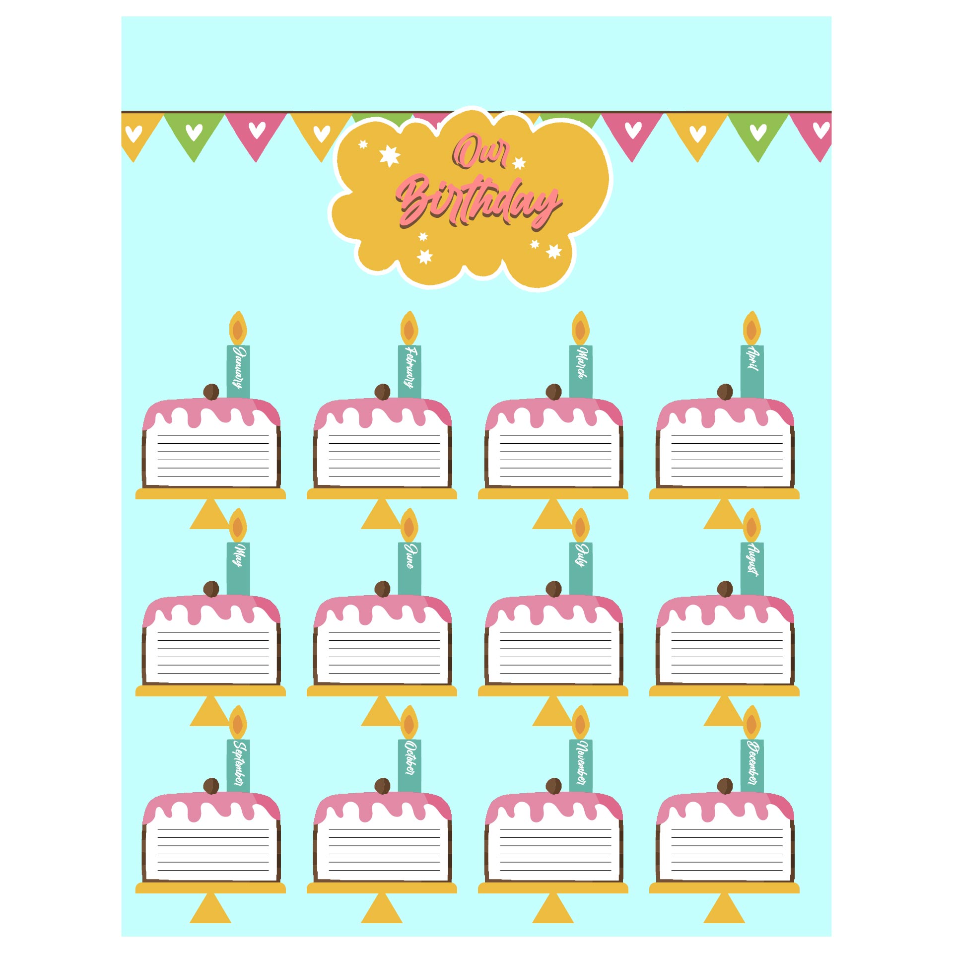 10 Best Printable For Classroom Birthday Charts PDF for Free at Printablee