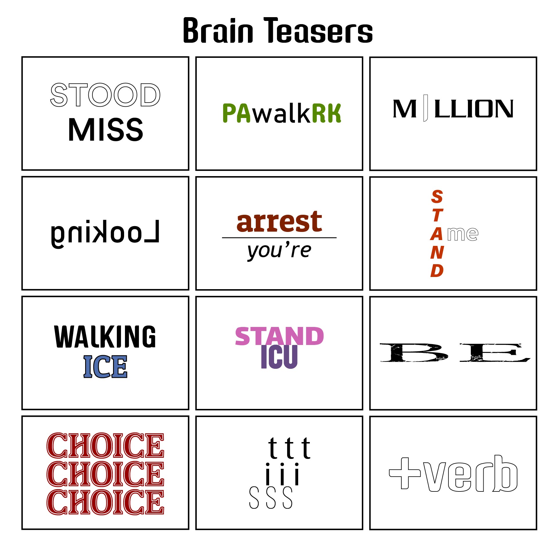 Brain Teasers Worksheets For Kids