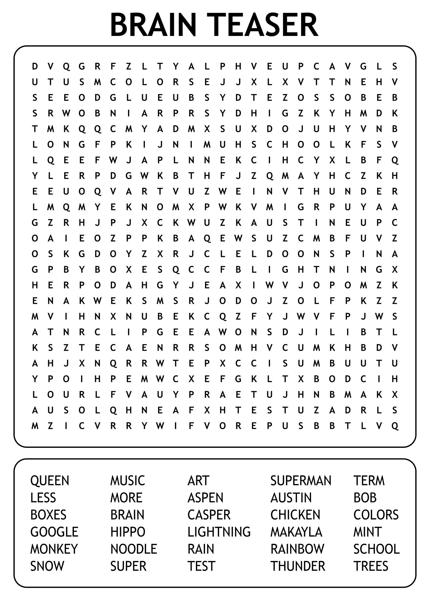 Printable Puzzle Games For Adults