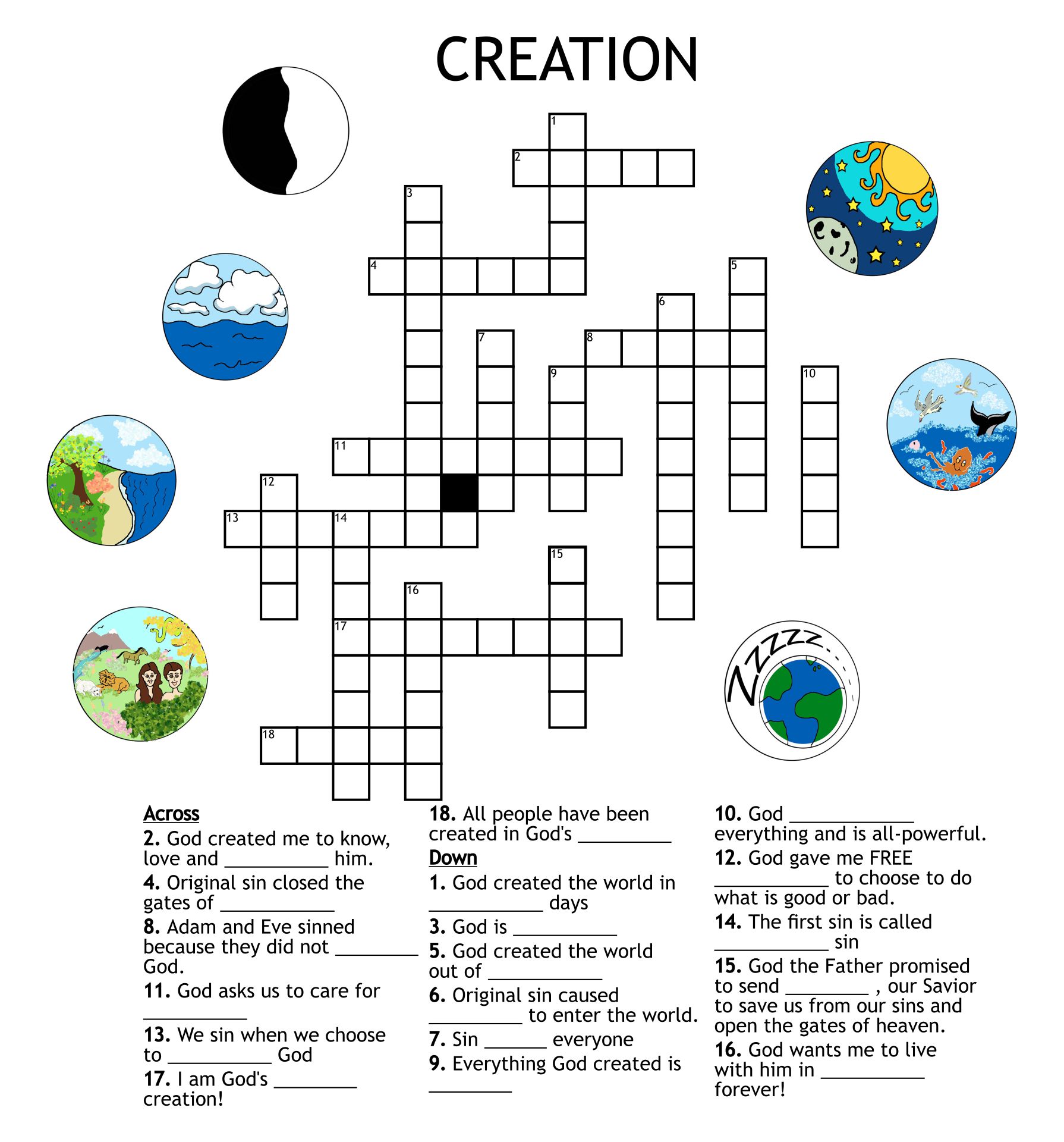 Free Printable Creation Worksheets