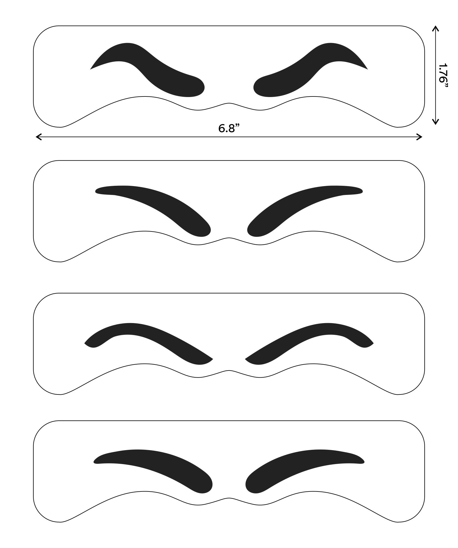 Traceable Printable Eyebrow Stencils Real Size Looking For The Perfect ...