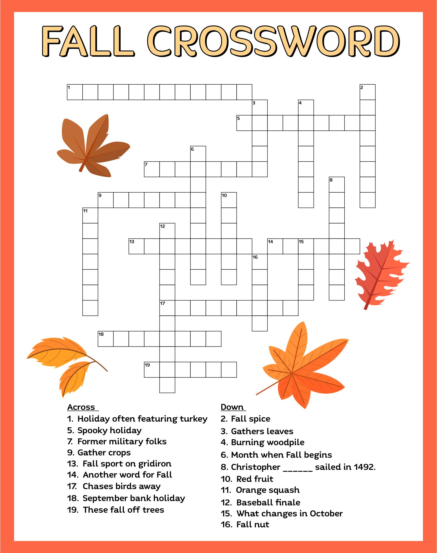 Free Printable Fall Activity Sheets